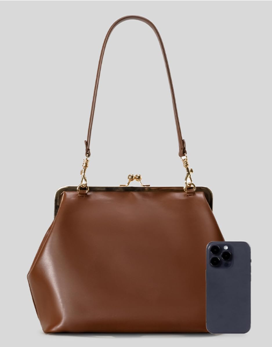 Kiss Lock Crescent Hobo Bag