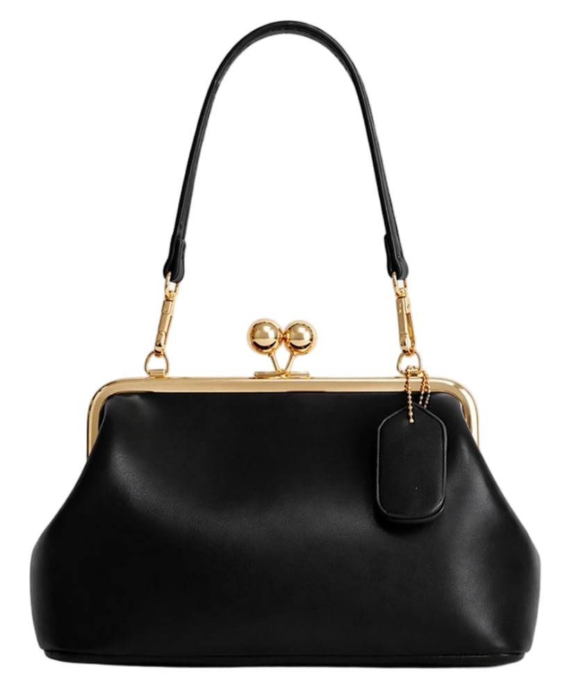 Kiss Lock Crescent Hobo Bag