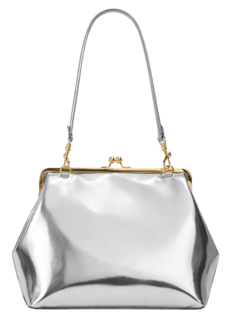 Kiss Lock Crescent Hobo Bag