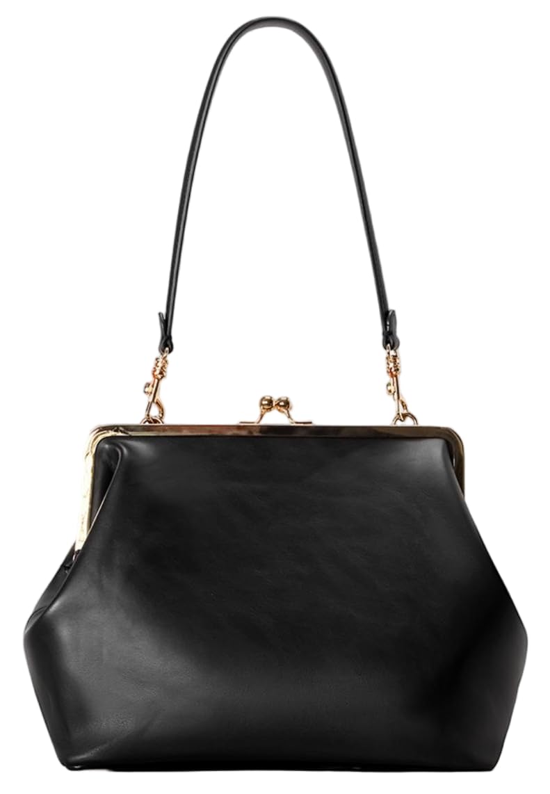 Kiss Lock Crescent Hobo Bag