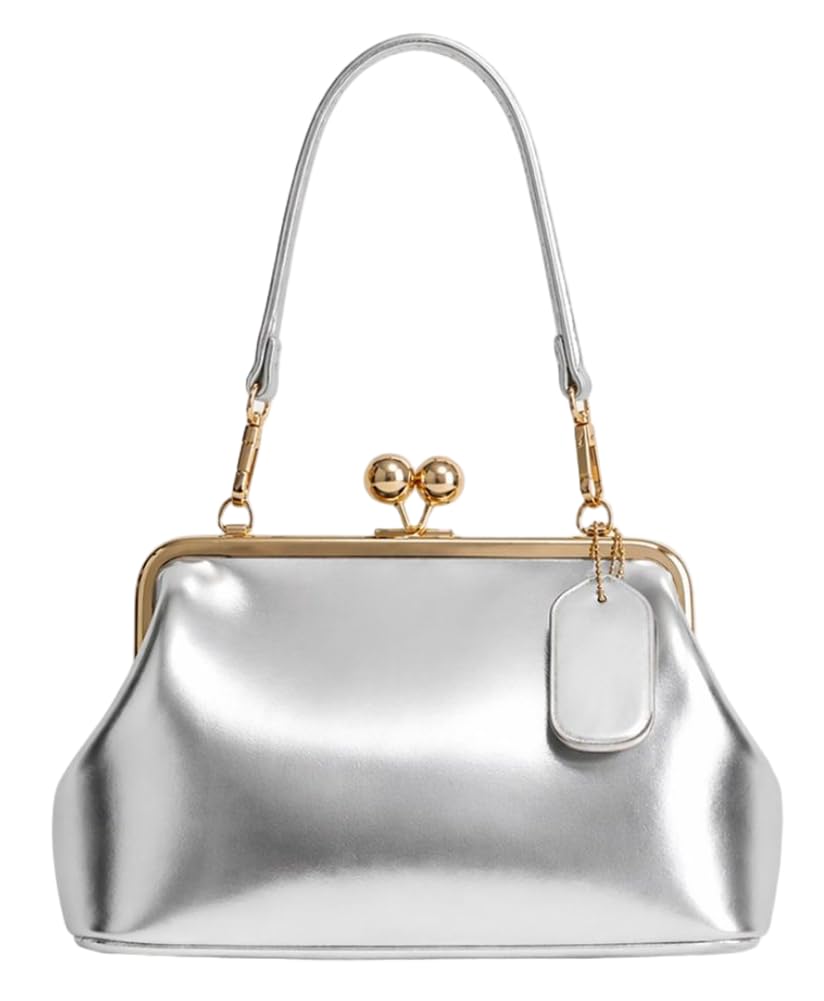 Kiss Lock Crescent Hobo Bag