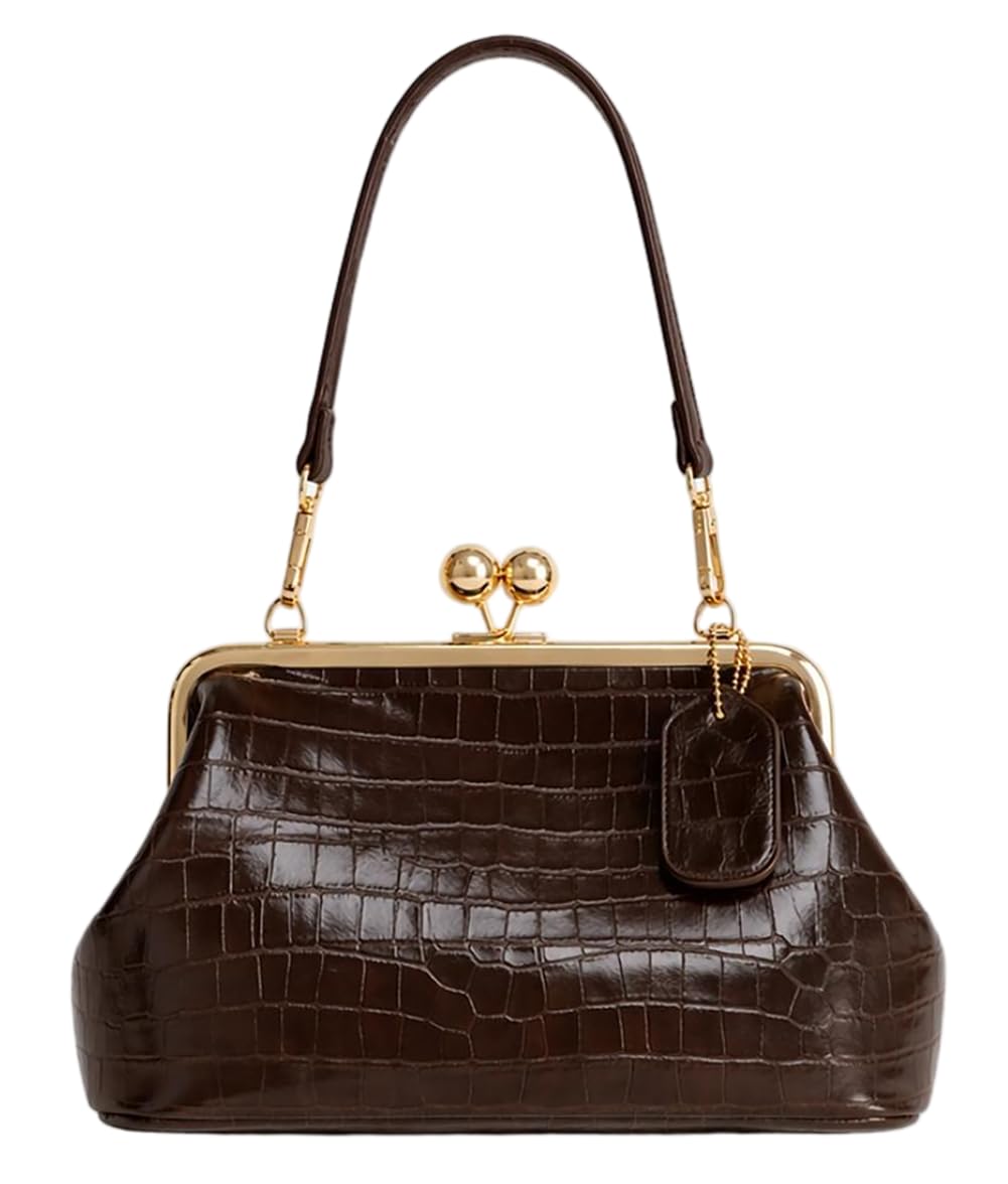 Kiss Lock Crescent Hobo Bag