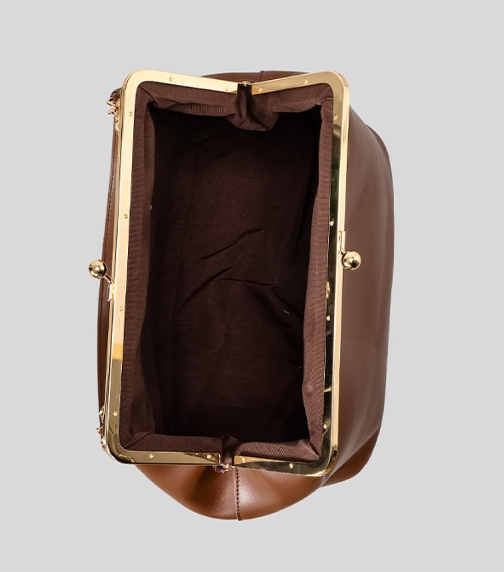 Kiss Lock Crescent Hobo Bag