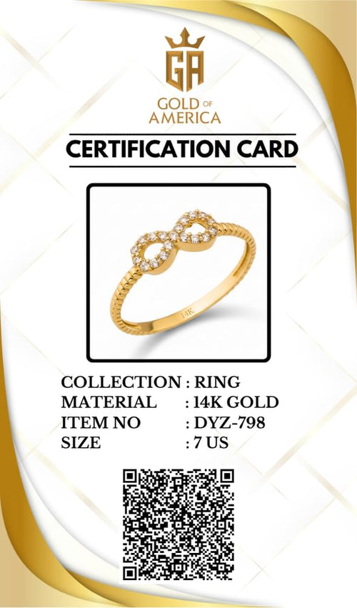 14K Gold Infinity Ring
