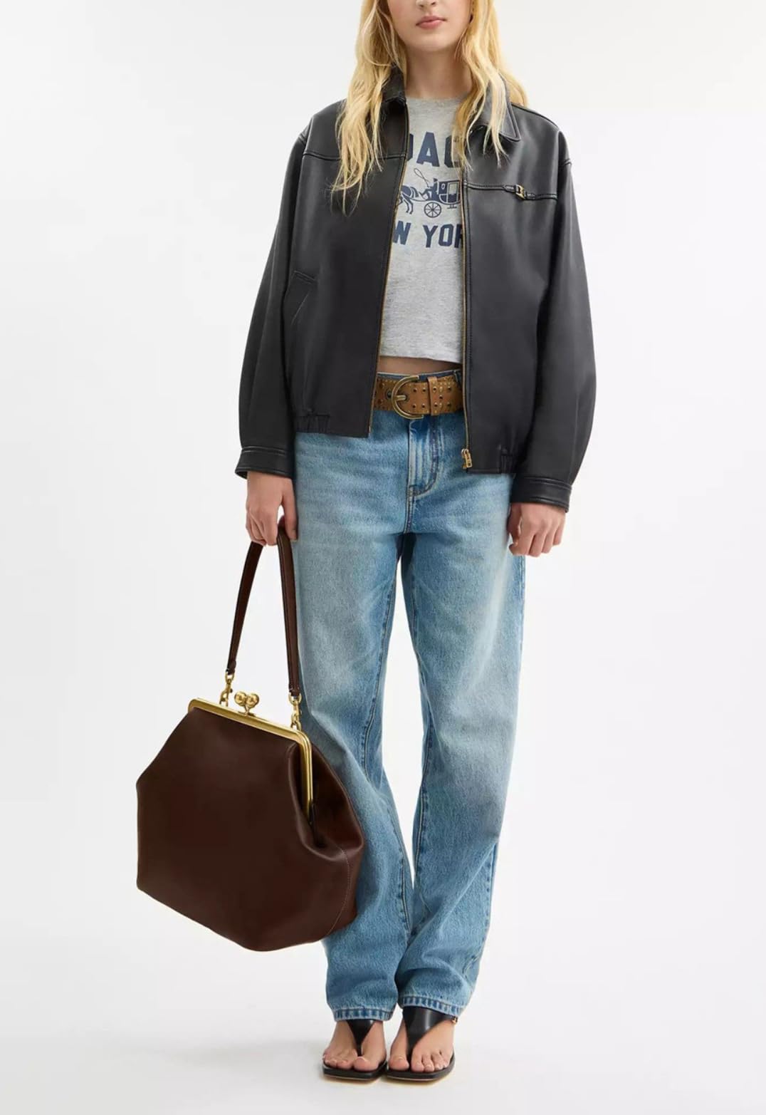 Kiss Lock Crescent Hobo Bag