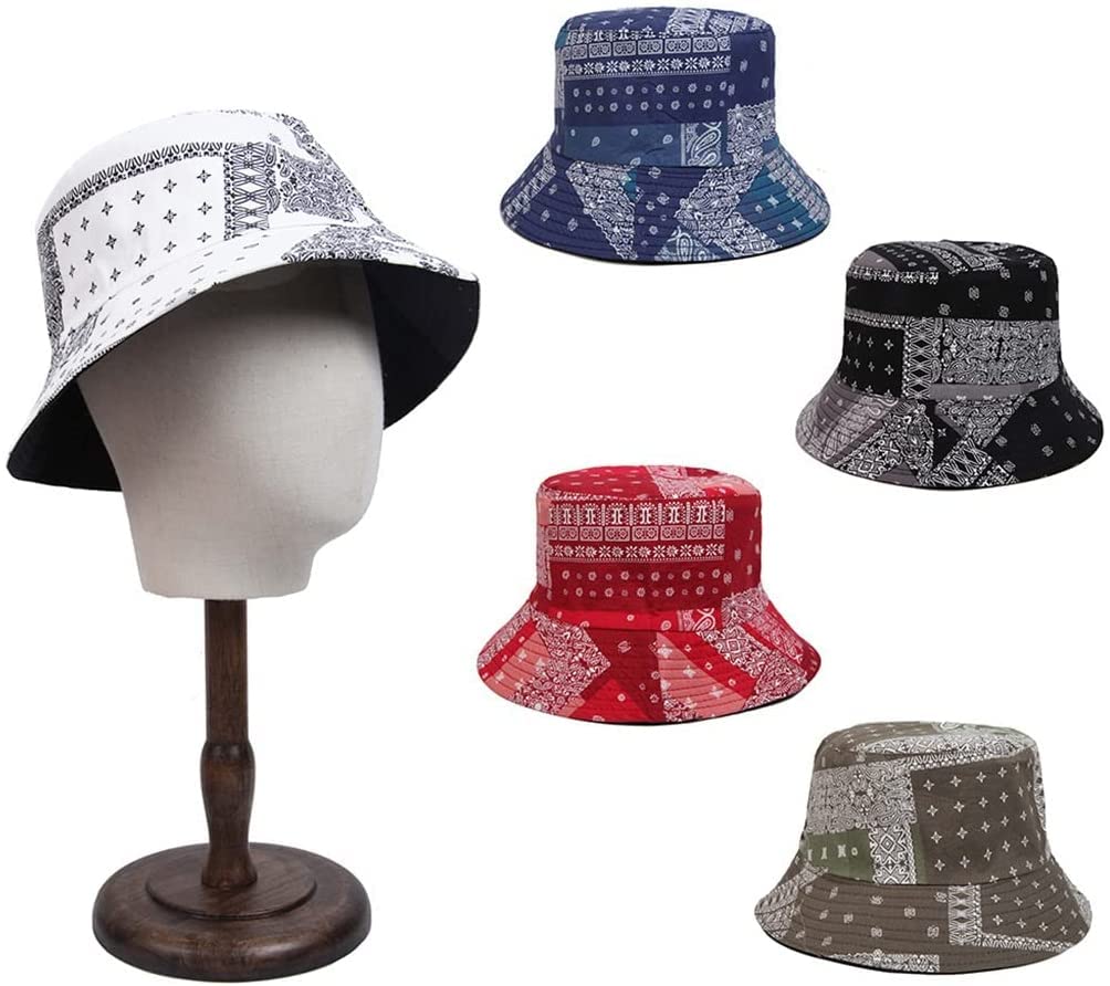 Printed Wide Brim Bucket Hat