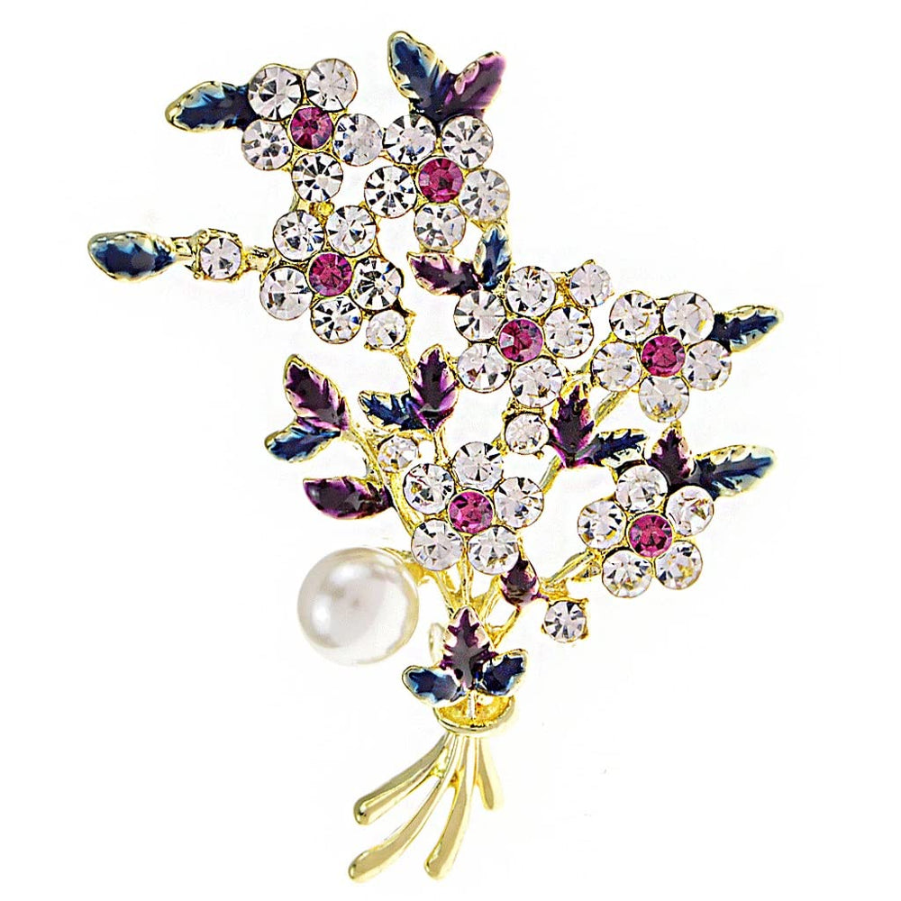 Rhinestone Flower Brooch