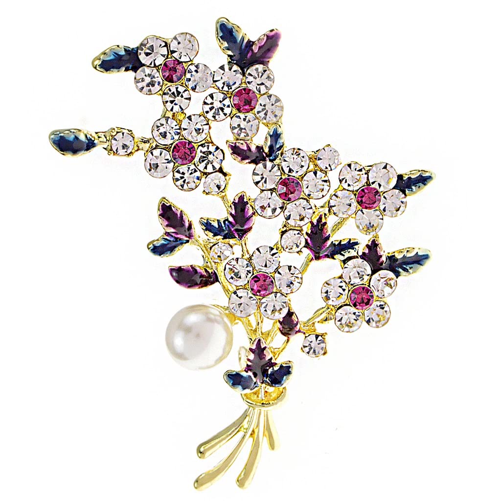 Rhinestone Flower Brooch