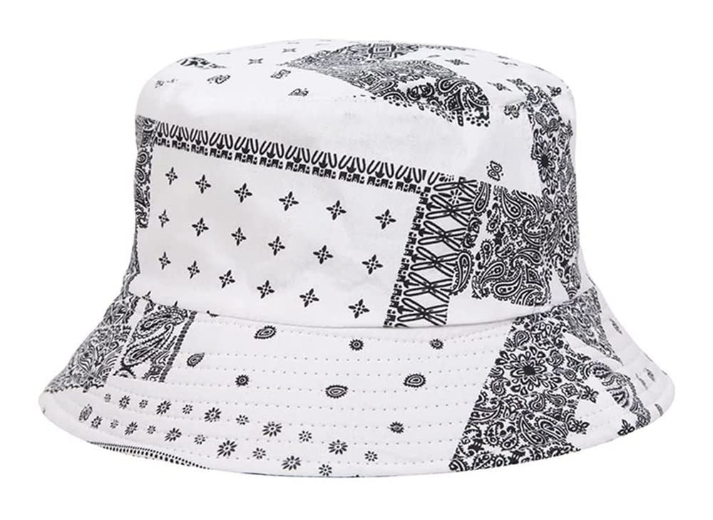 Printed Wide Brim Bucket Hat
