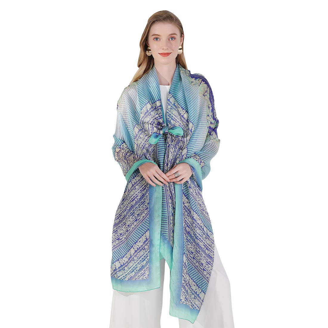 Mulberry Silk Floral Shawl