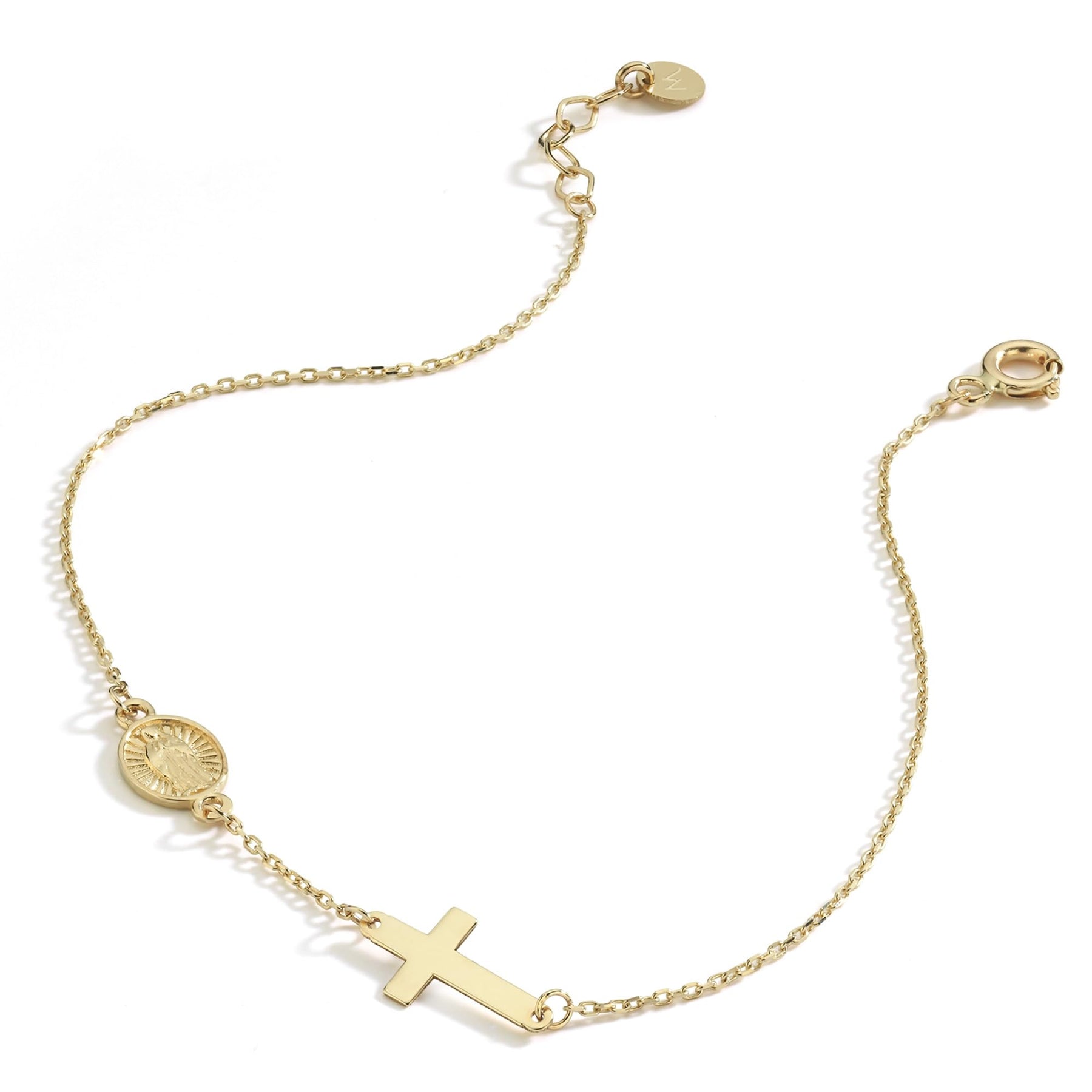 14K Gold Cross Bracelet