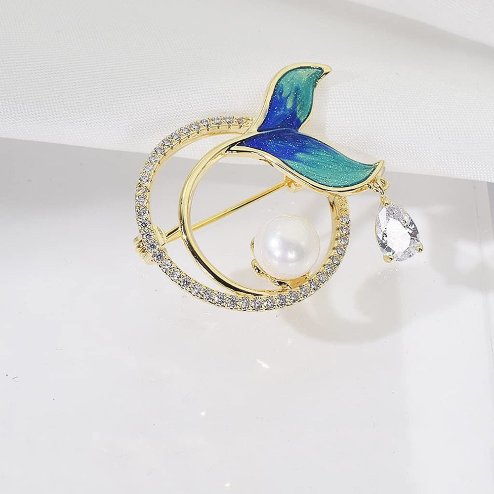 Blue Heart Brooch