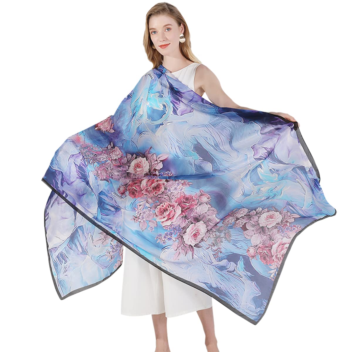 Mulberry Silk Floral Shawl