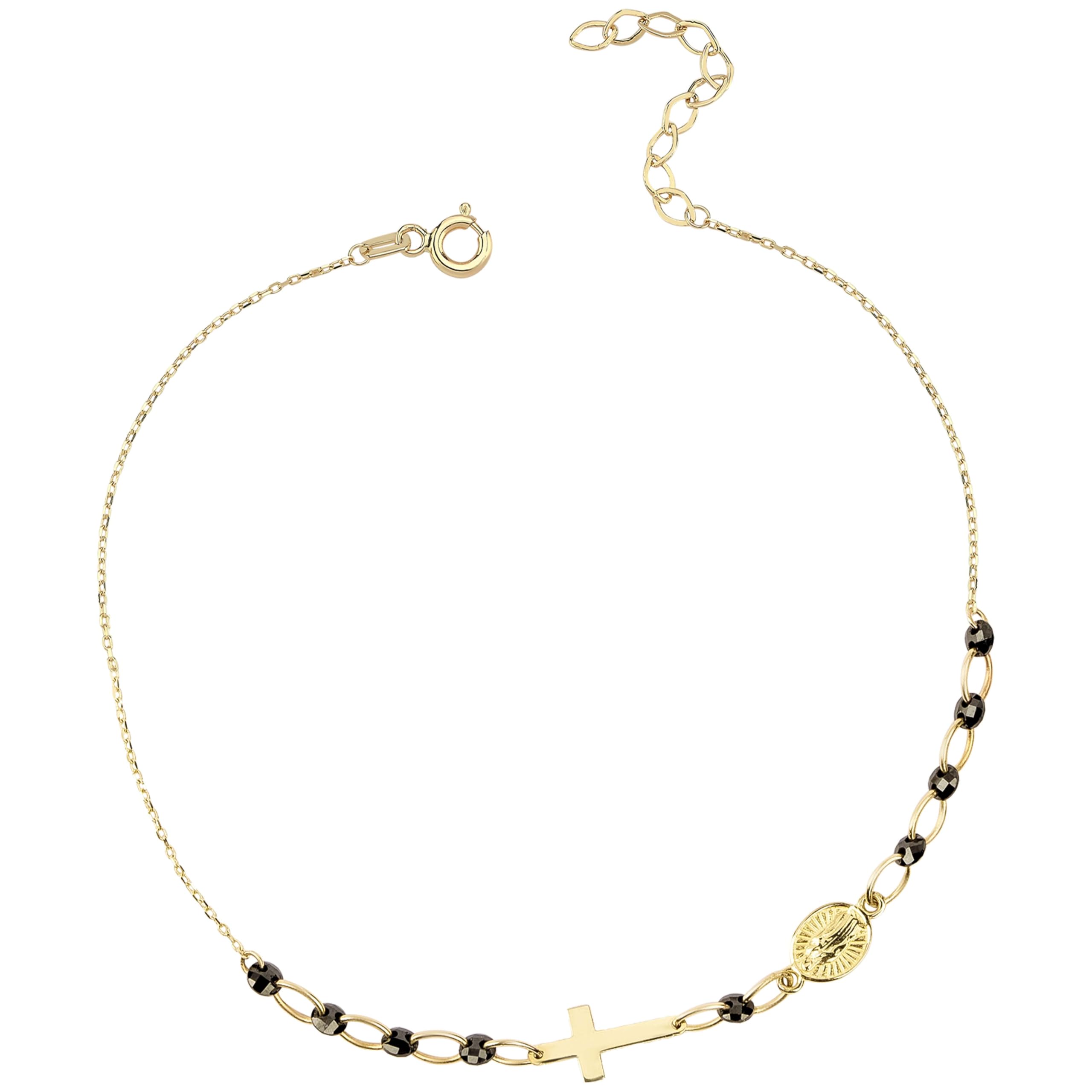 14K Gold Cross Bracelet