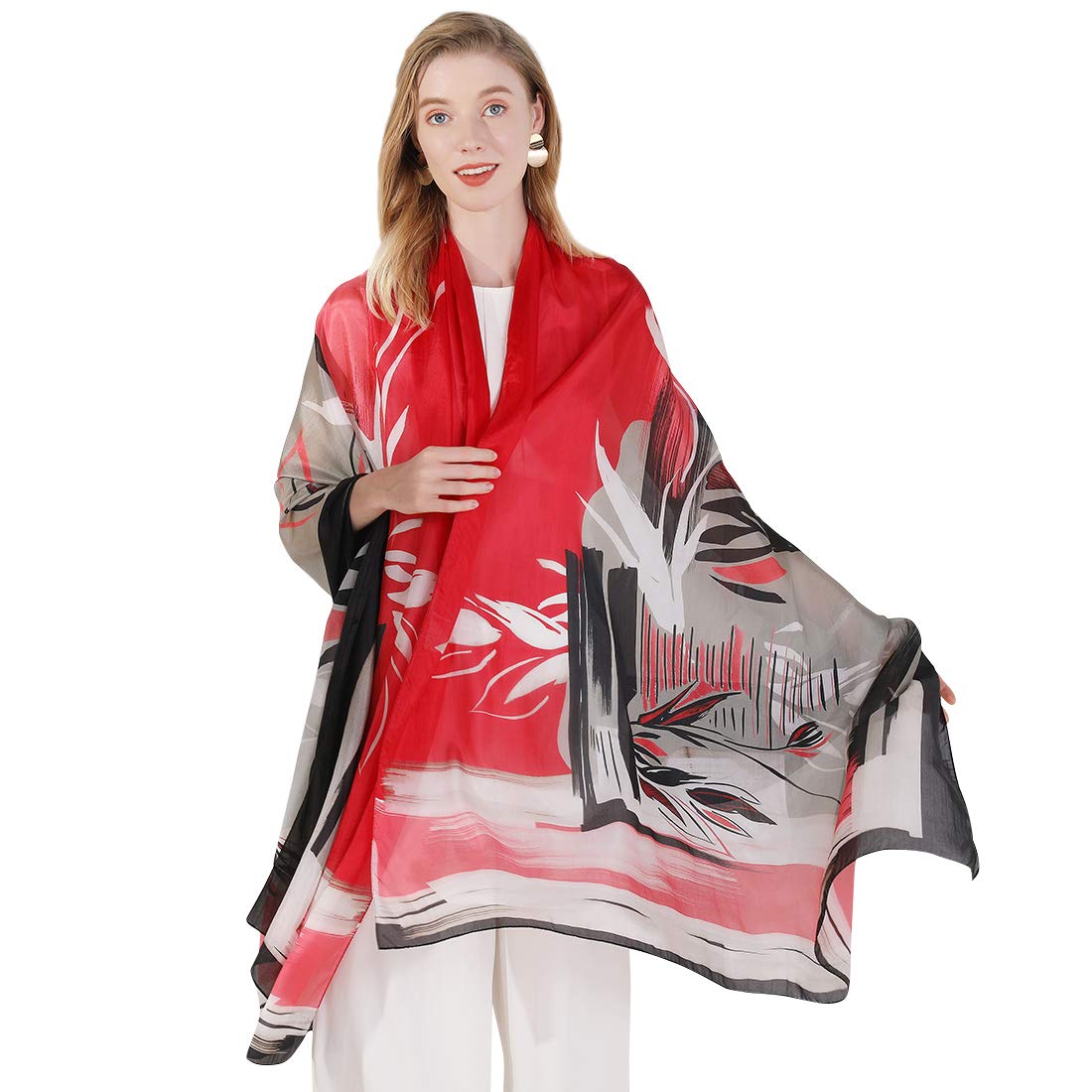 Mulberry Silk Floral Shawl