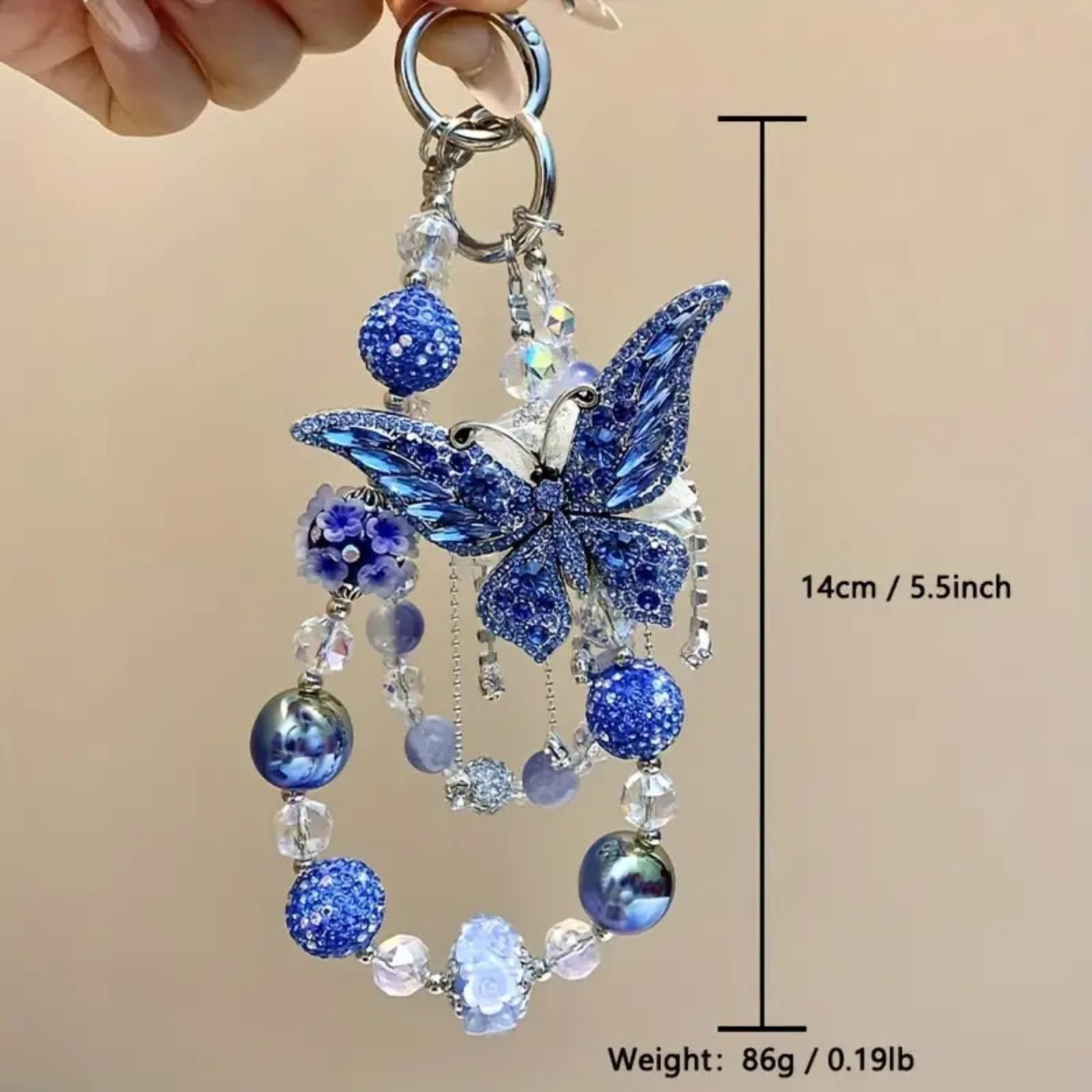 Butterfly Rhinestone Phone Charm