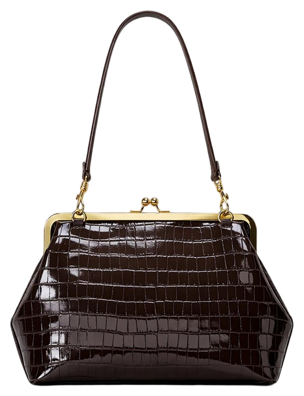 Kiss Lock Crescent Hobo Bag