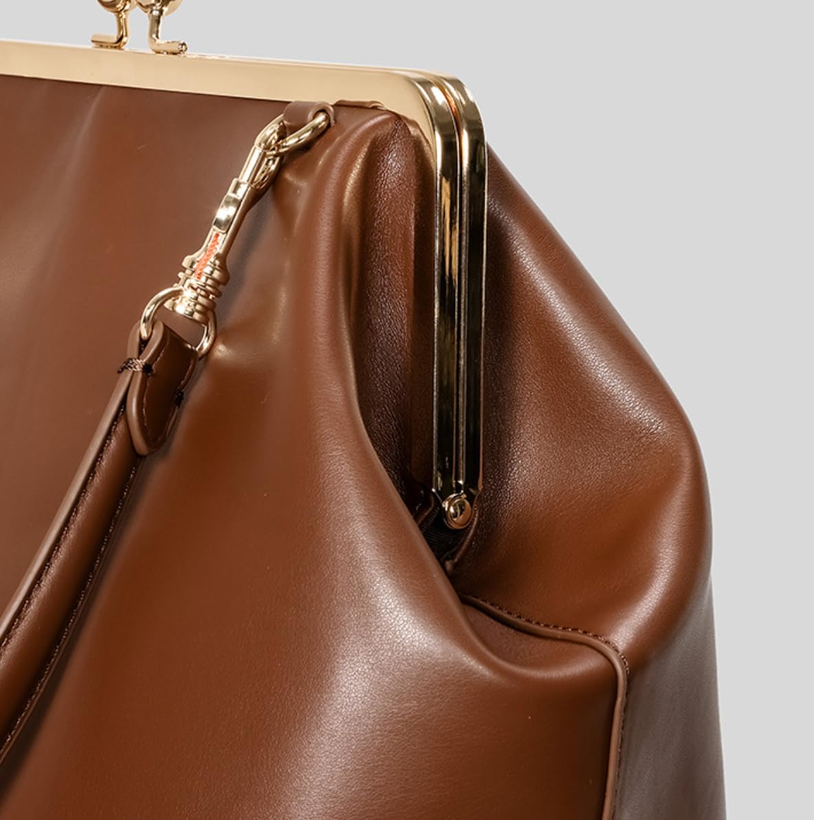Kiss Lock Crescent Hobo Bag
