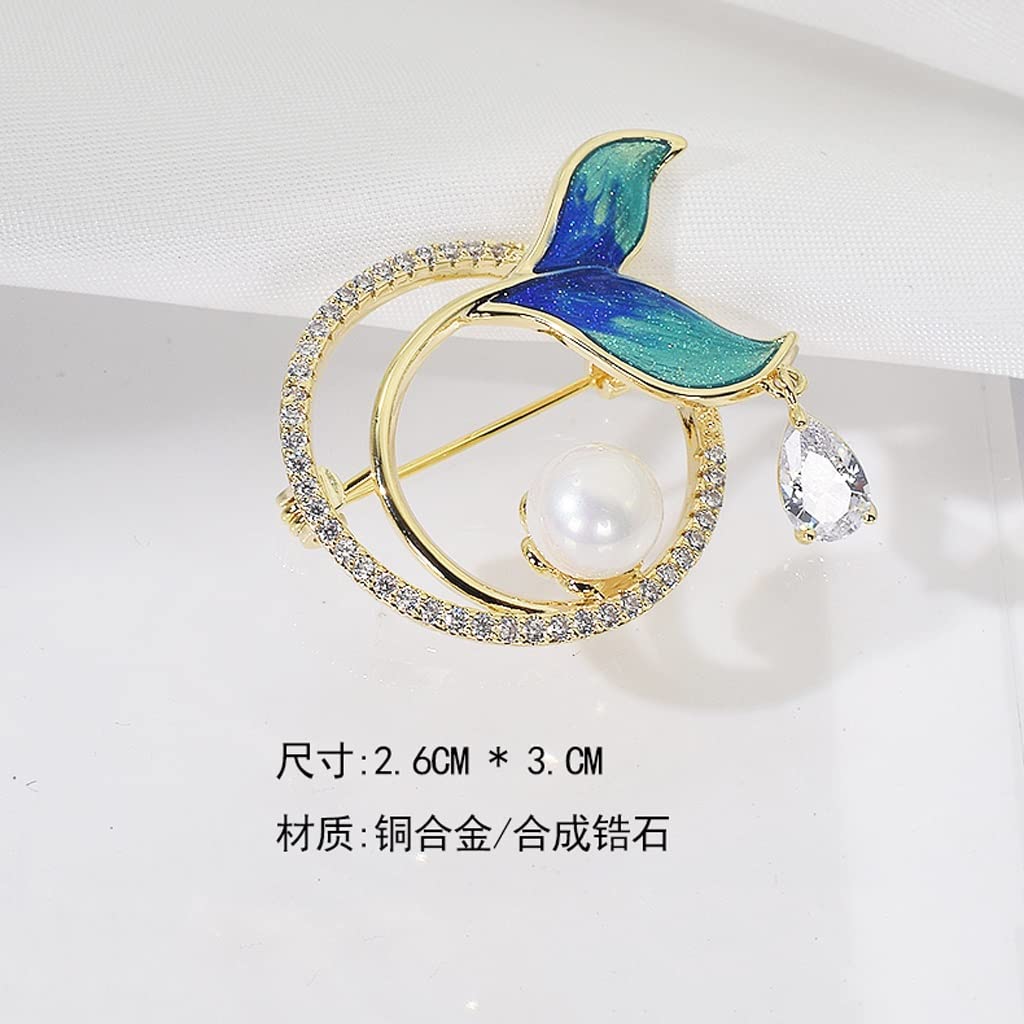 Blue Heart Brooch