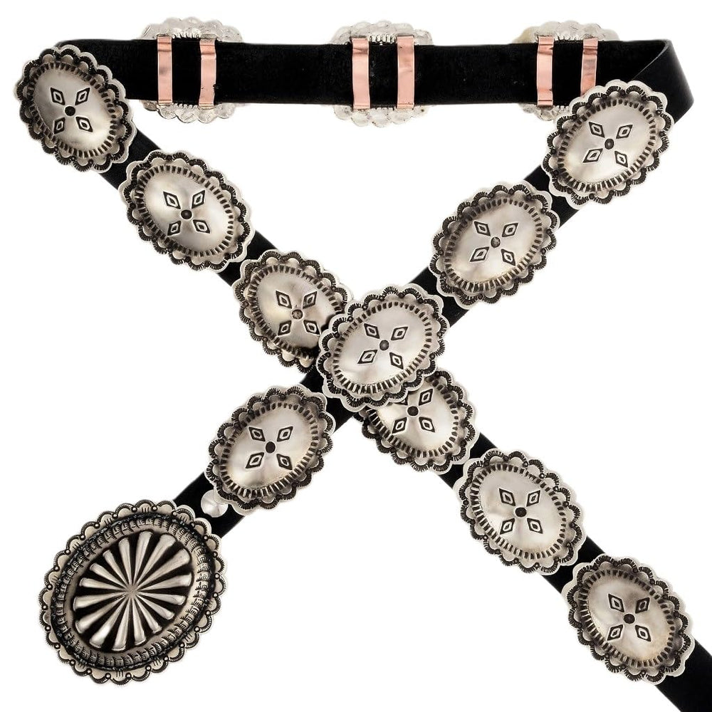 Hammered Concho Leather Belt