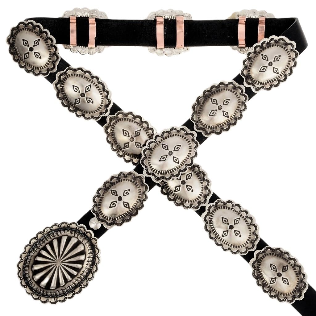 Hammered Concho Leather Belt