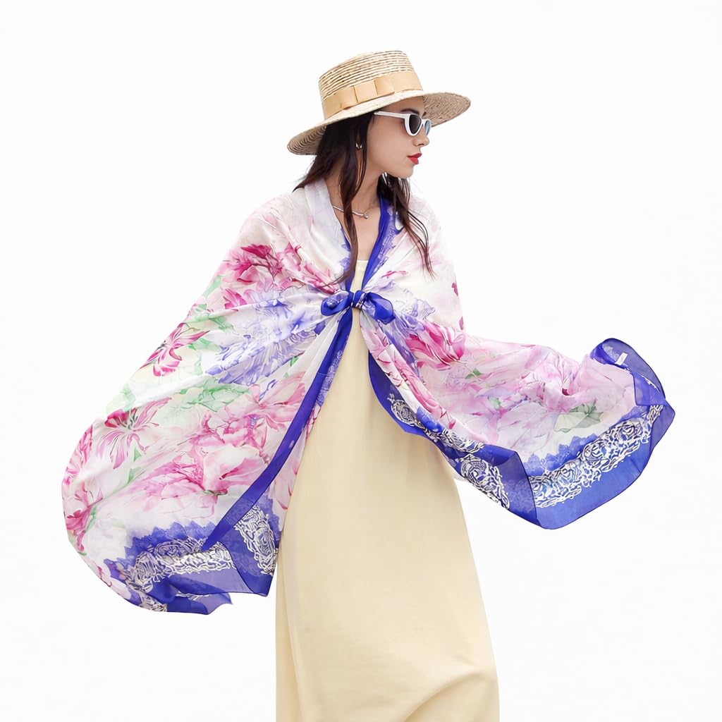 Mulberry Silk Floral Shawl