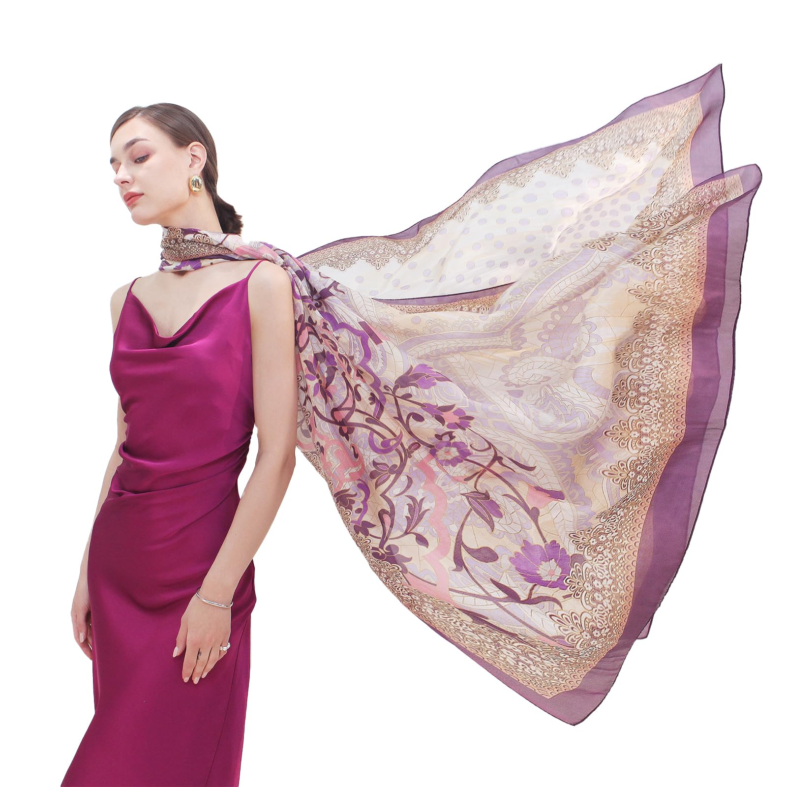 Mulberry Silk Floral Shawl