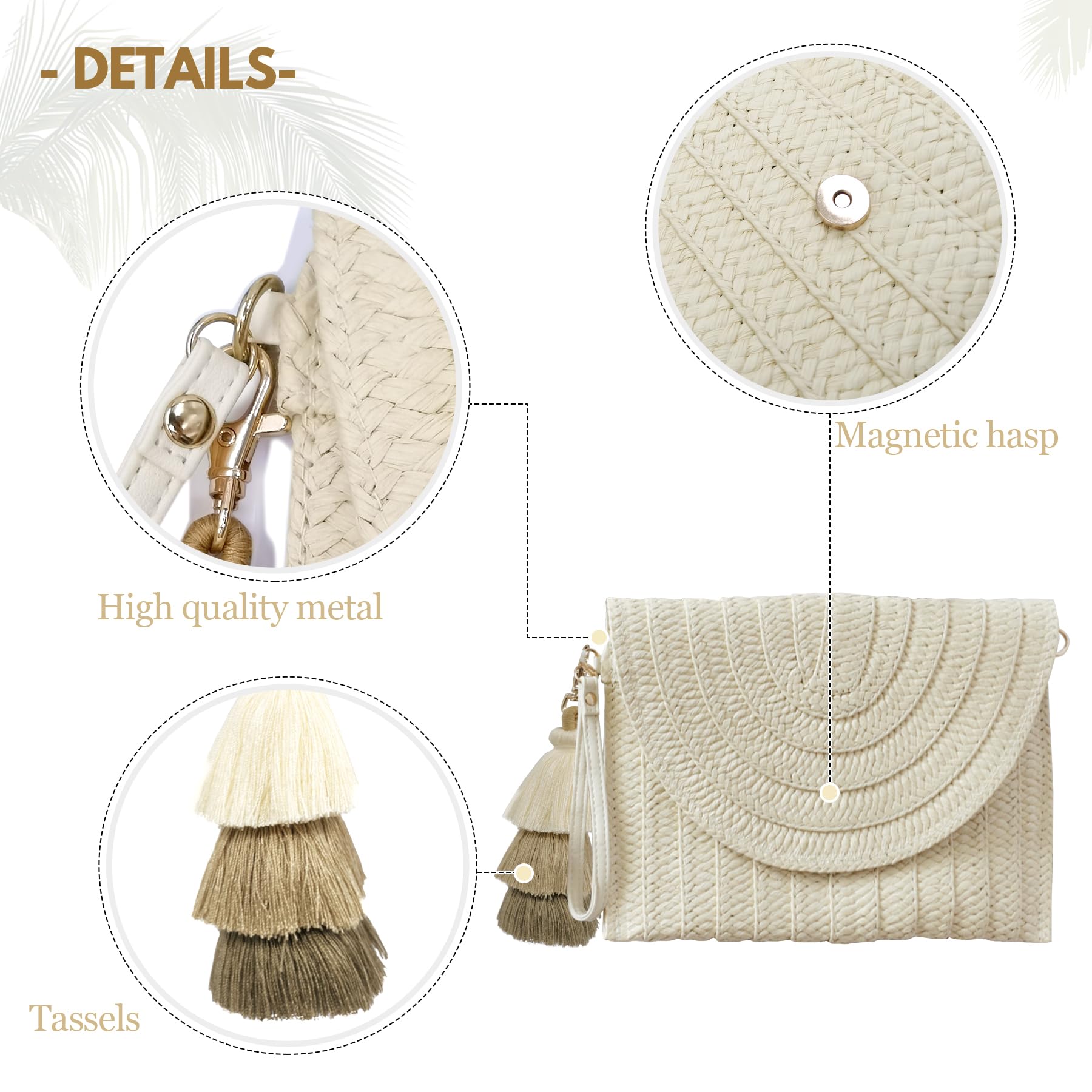 Straw Envelope Clutch Bag