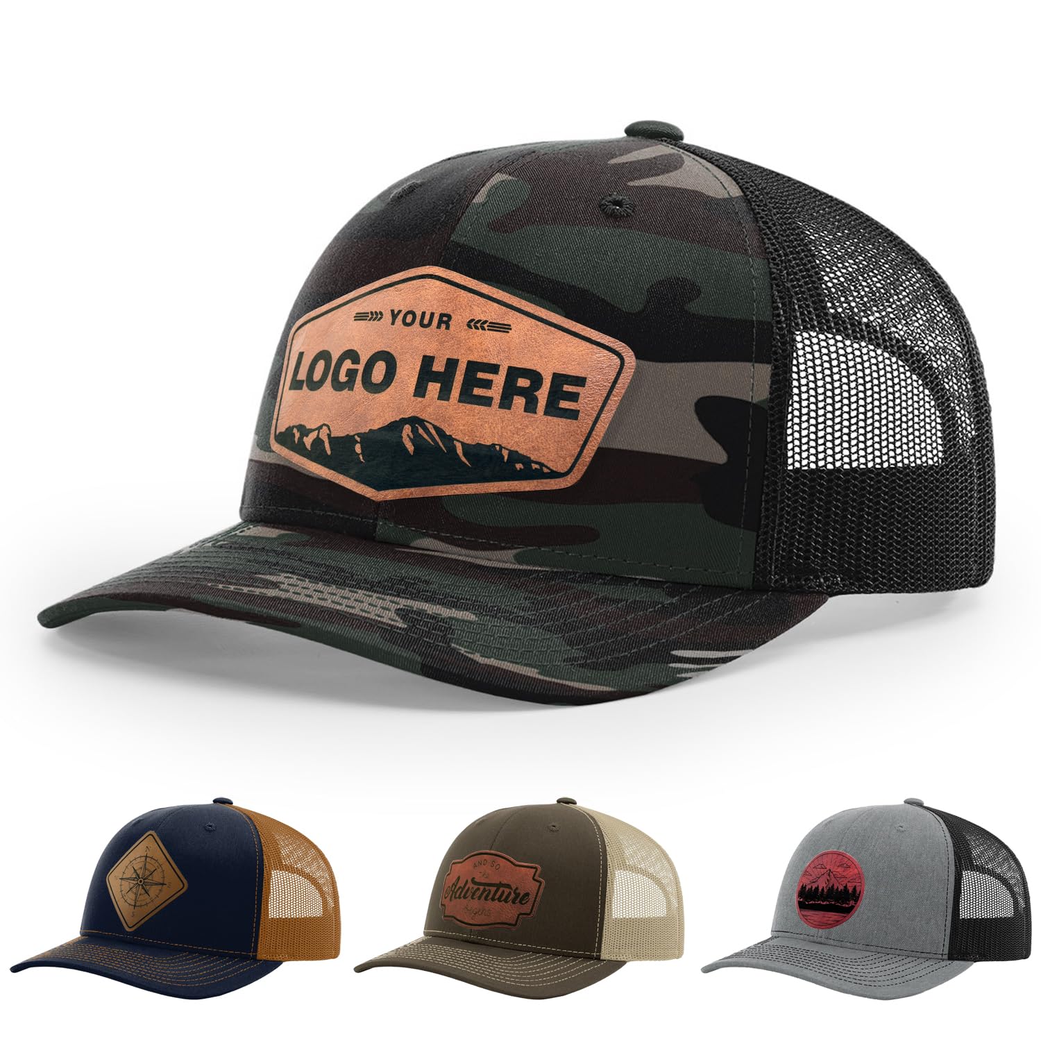 Custom Leather Patch Trucker Hat
