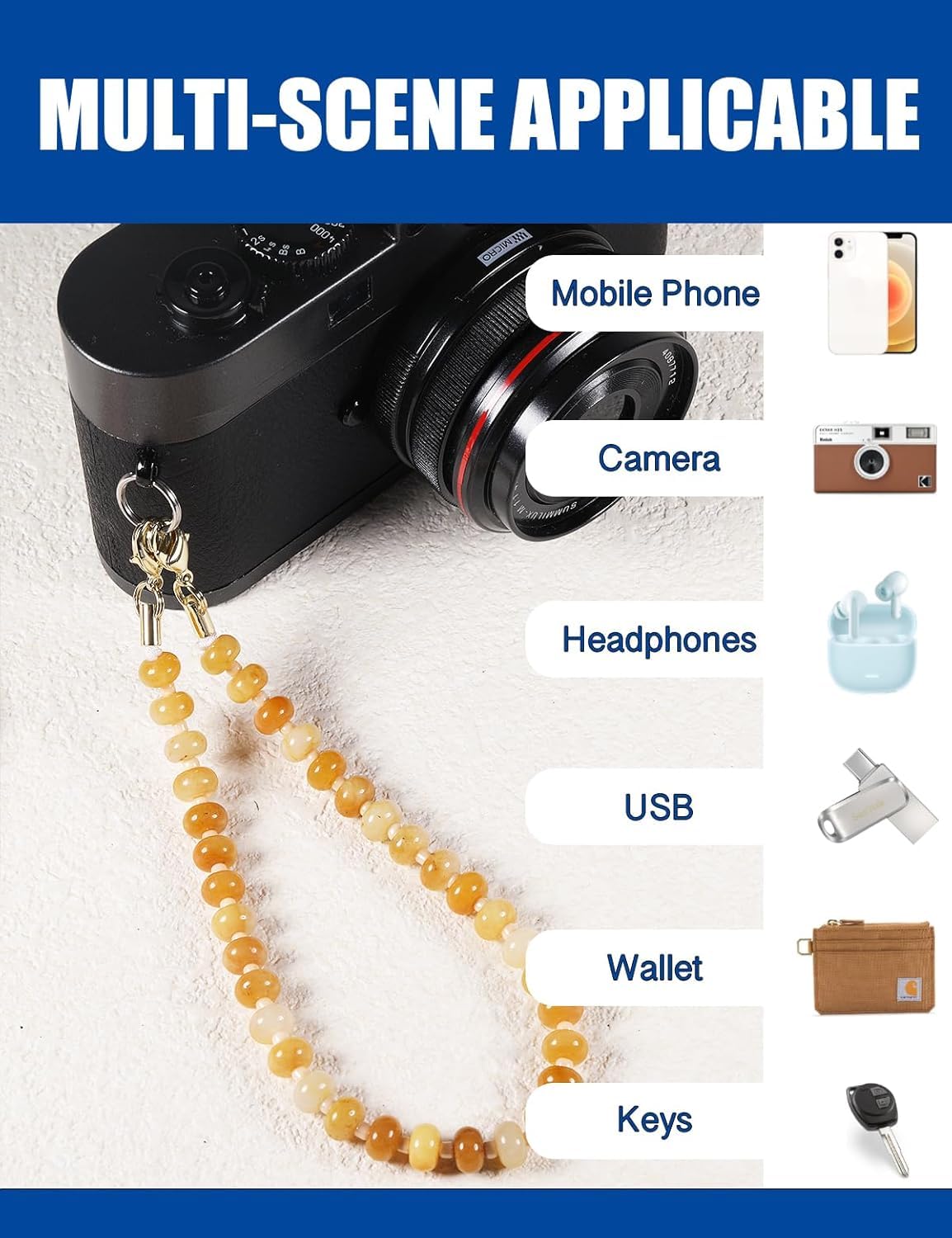 Natural Stone Phone Charm