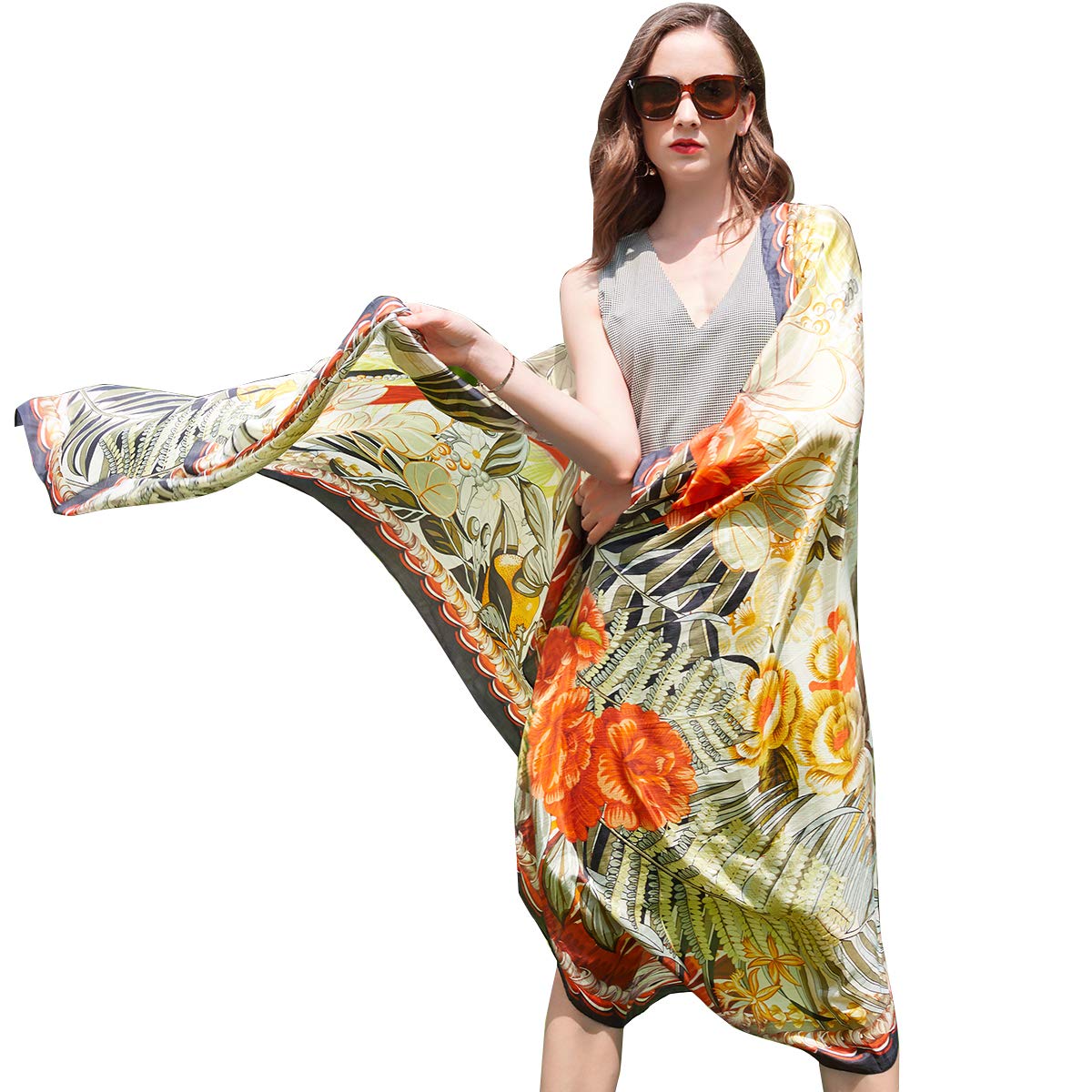 Mulberry Silk Floral Shawl