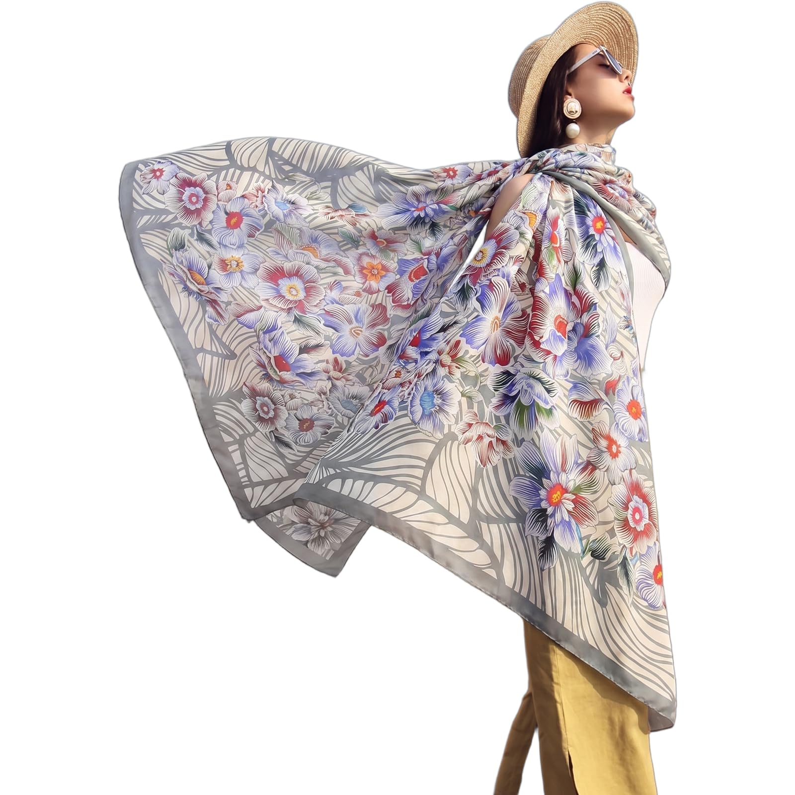 Mulberry Silk Floral Shawl