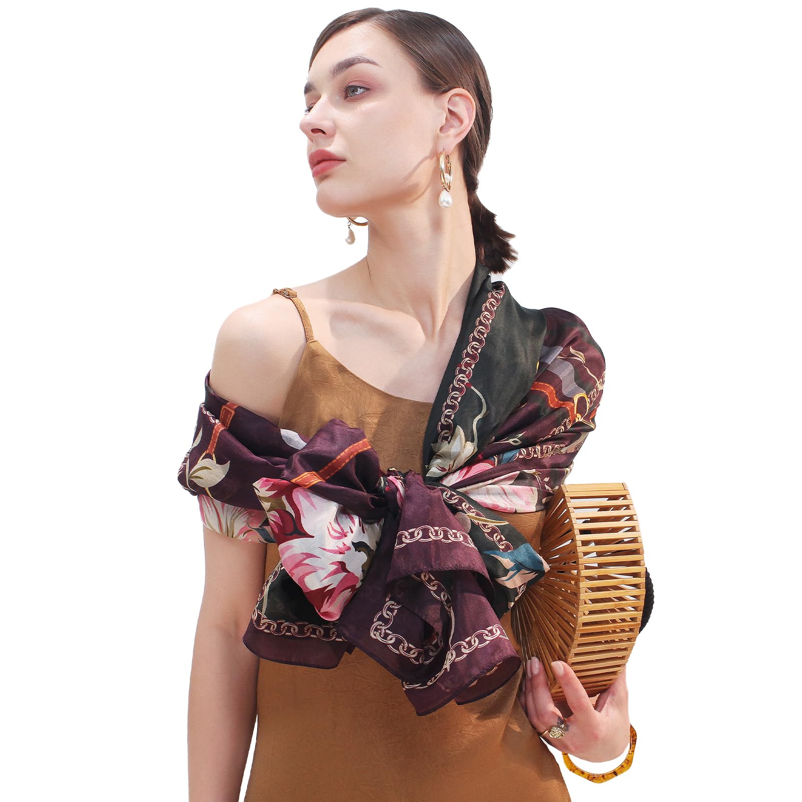 Mulberry Silk Floral Shawl