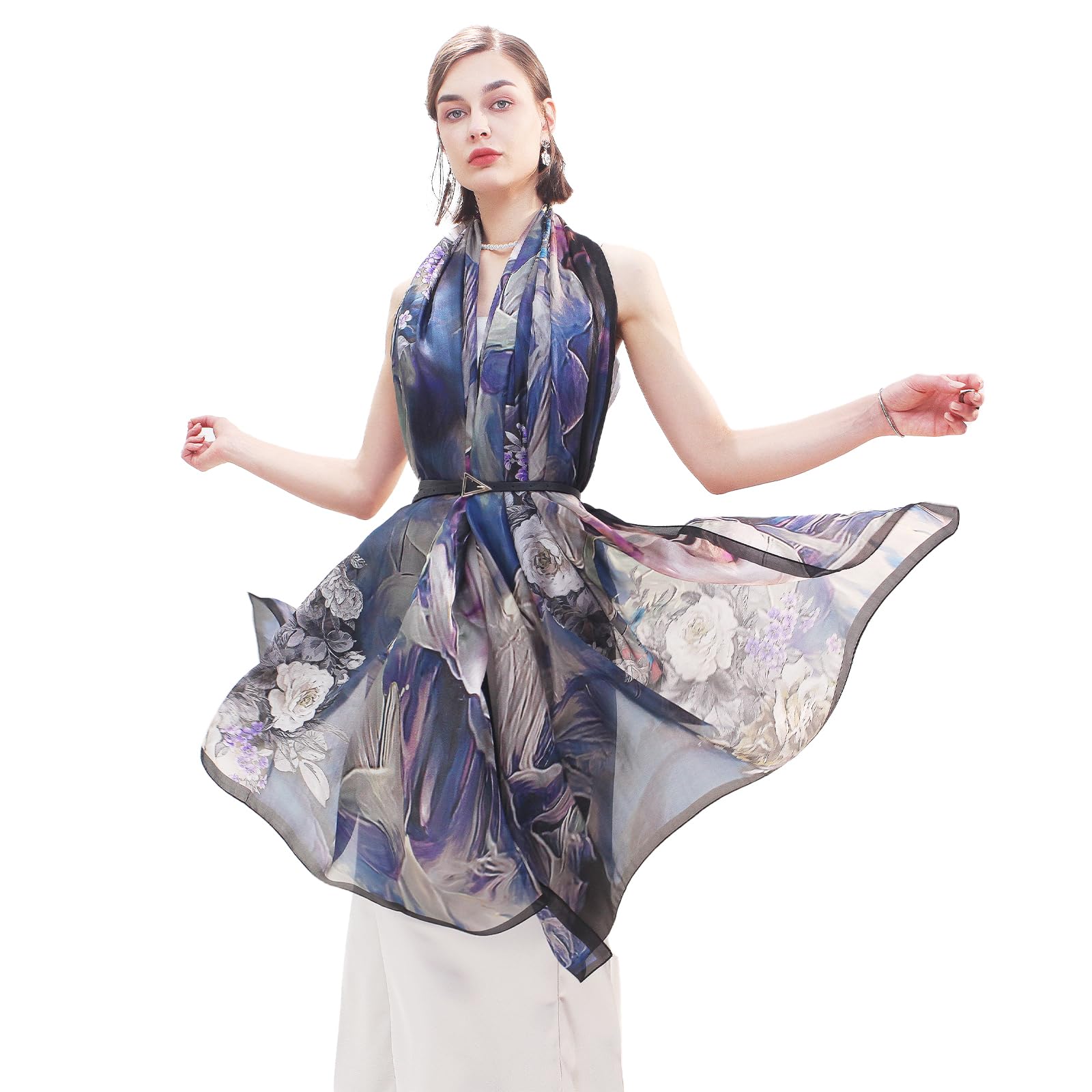 Mulberry Silk Floral Shawl