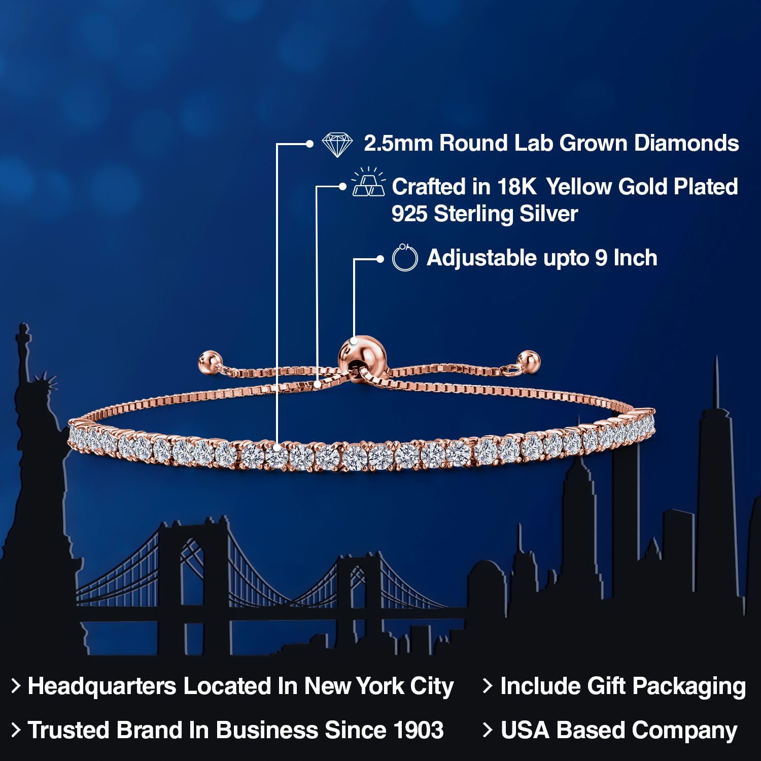 Lab Grown Diamond Tennis Bracelet