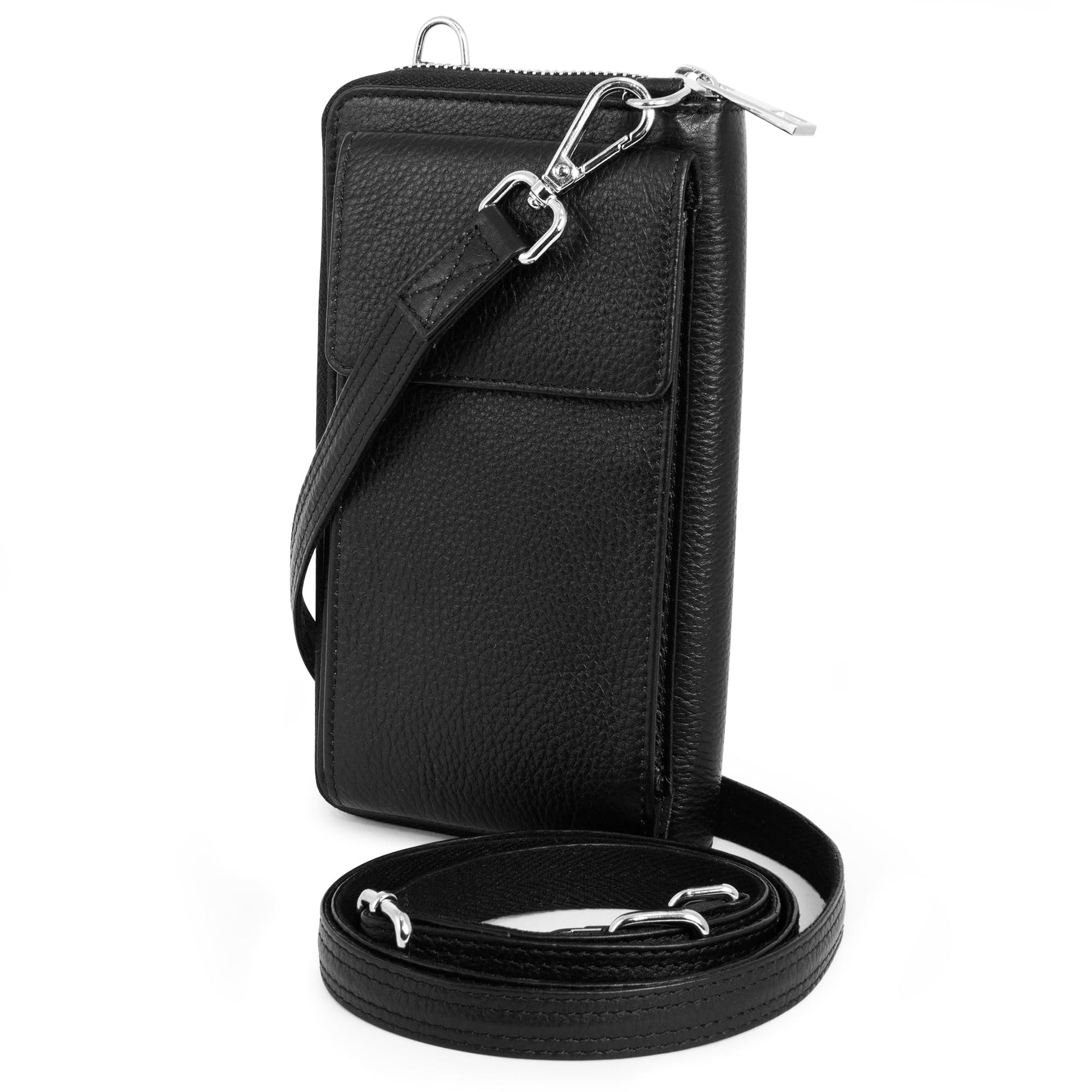Leather Phone Wallet Crossbody Bag