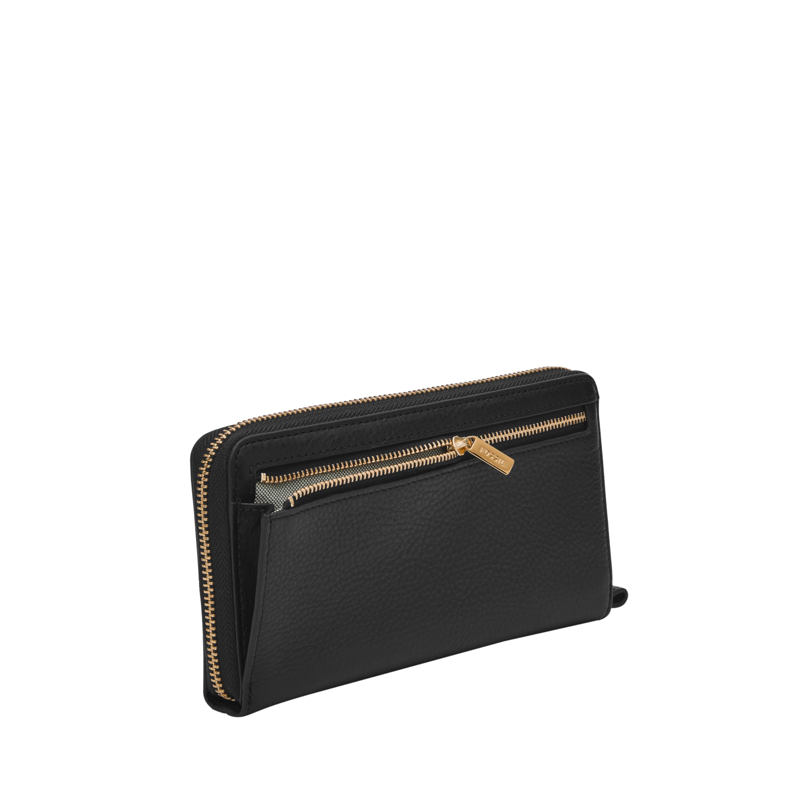 Leather Zip Around Clutch Wallet