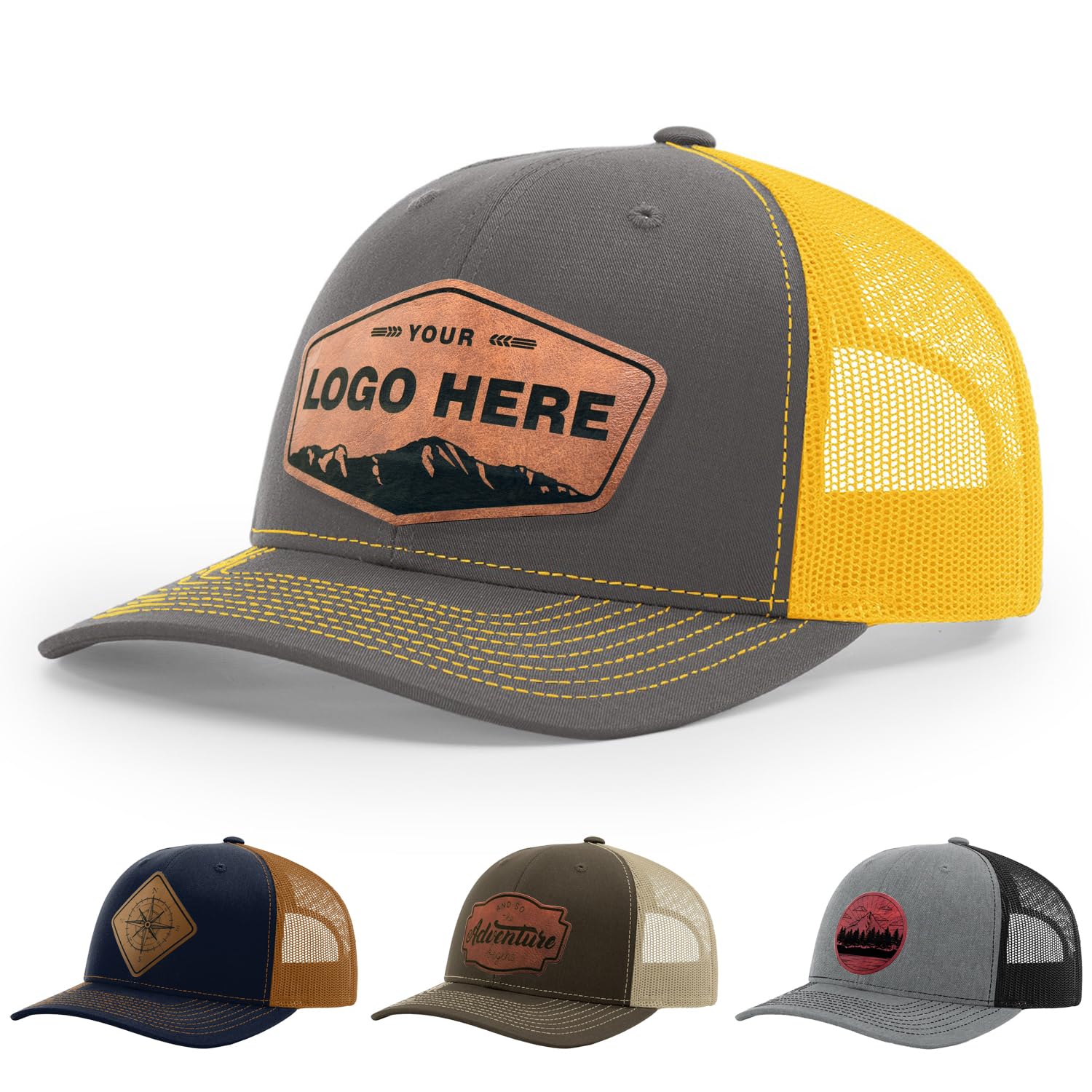 Custom Leather Patch Trucker Hat