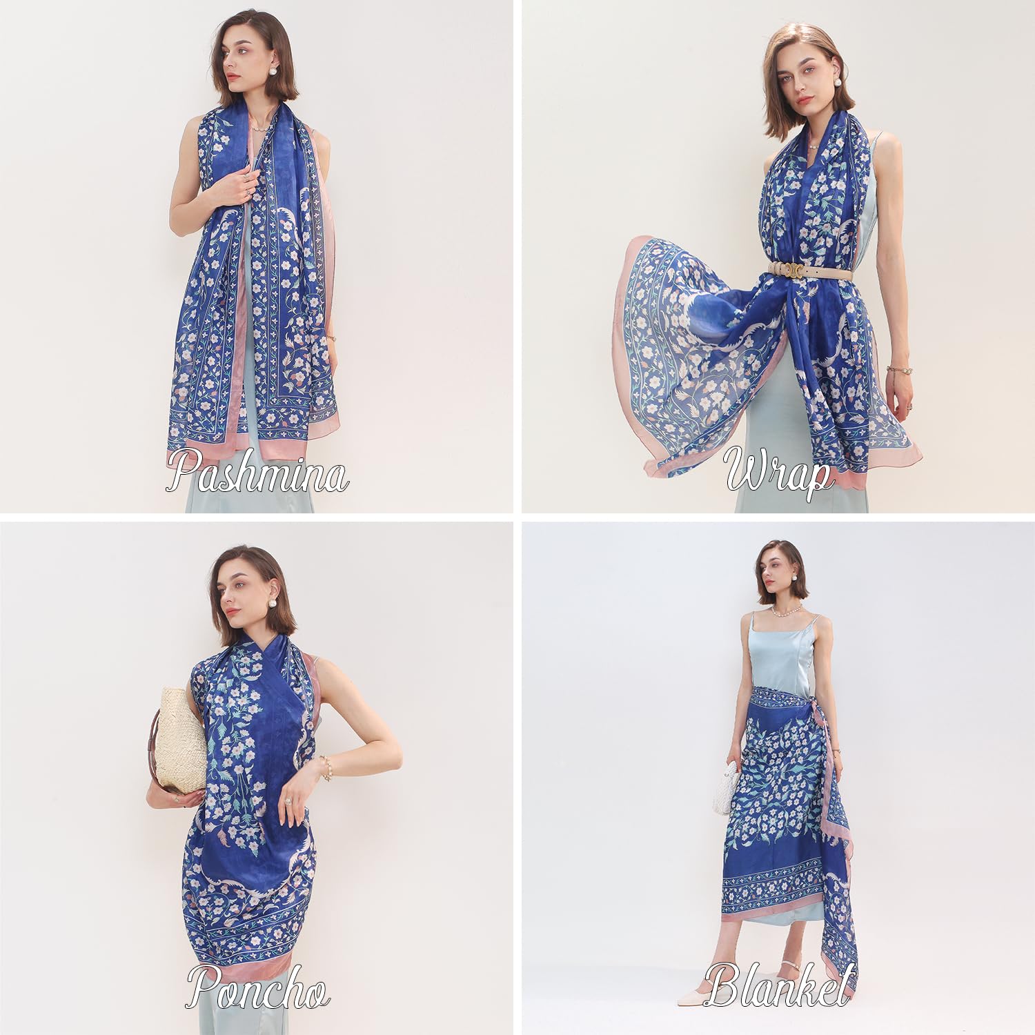 Mulberry Silk Floral Shawl