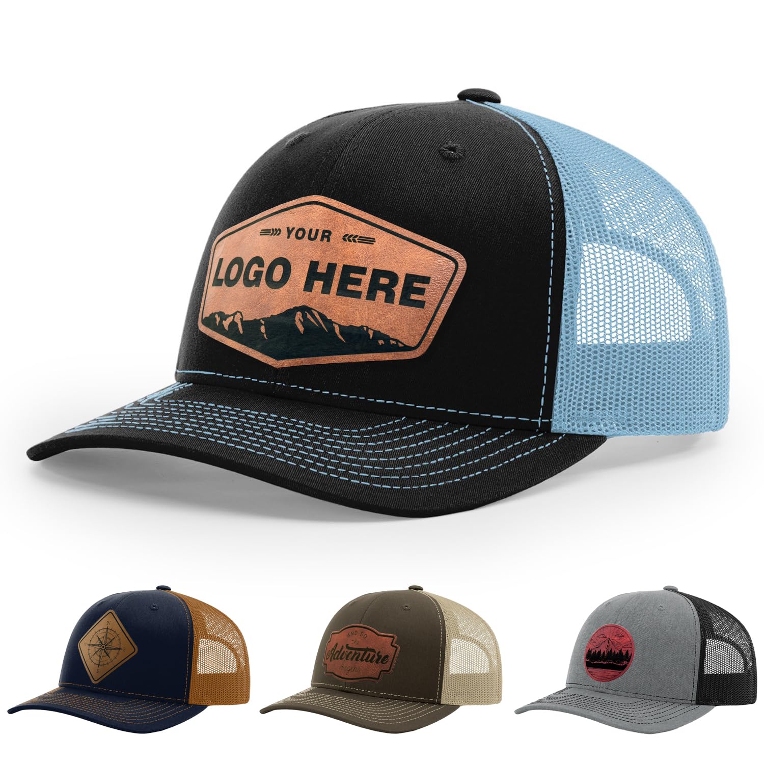Custom Leather Patch Trucker Hat