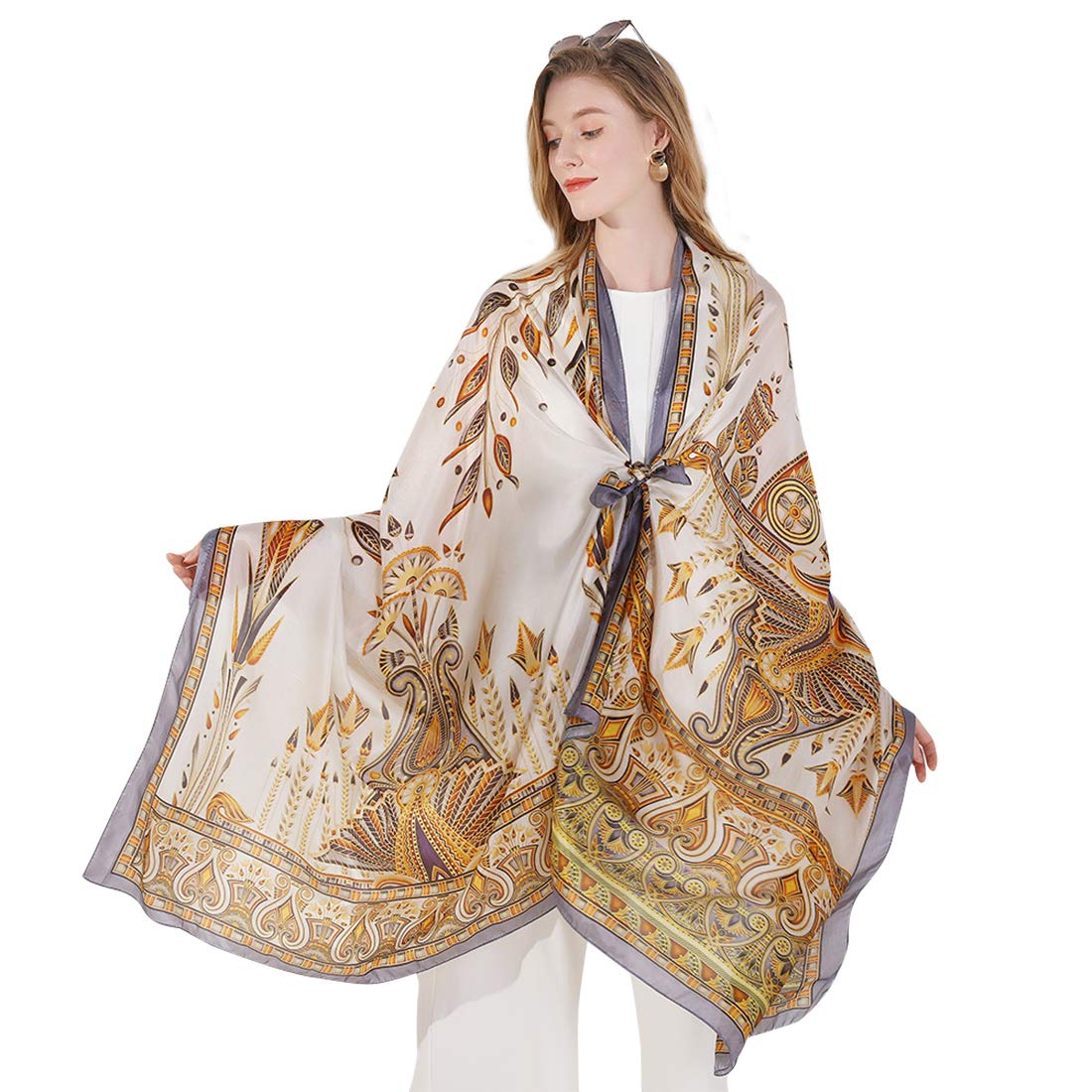 Mulberry Silk Floral Shawl
