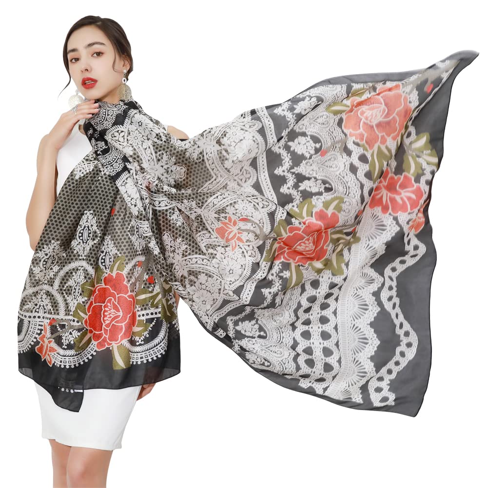 Mulberry Silk Floral Shawl