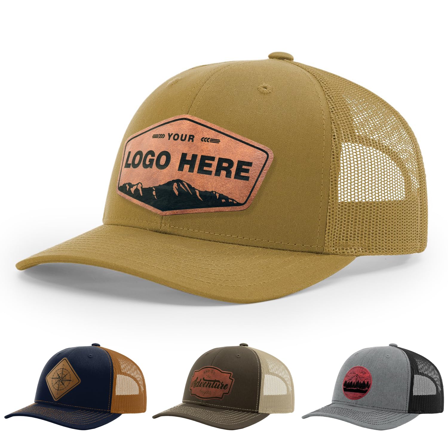 Custom Leather Patch Trucker Hat