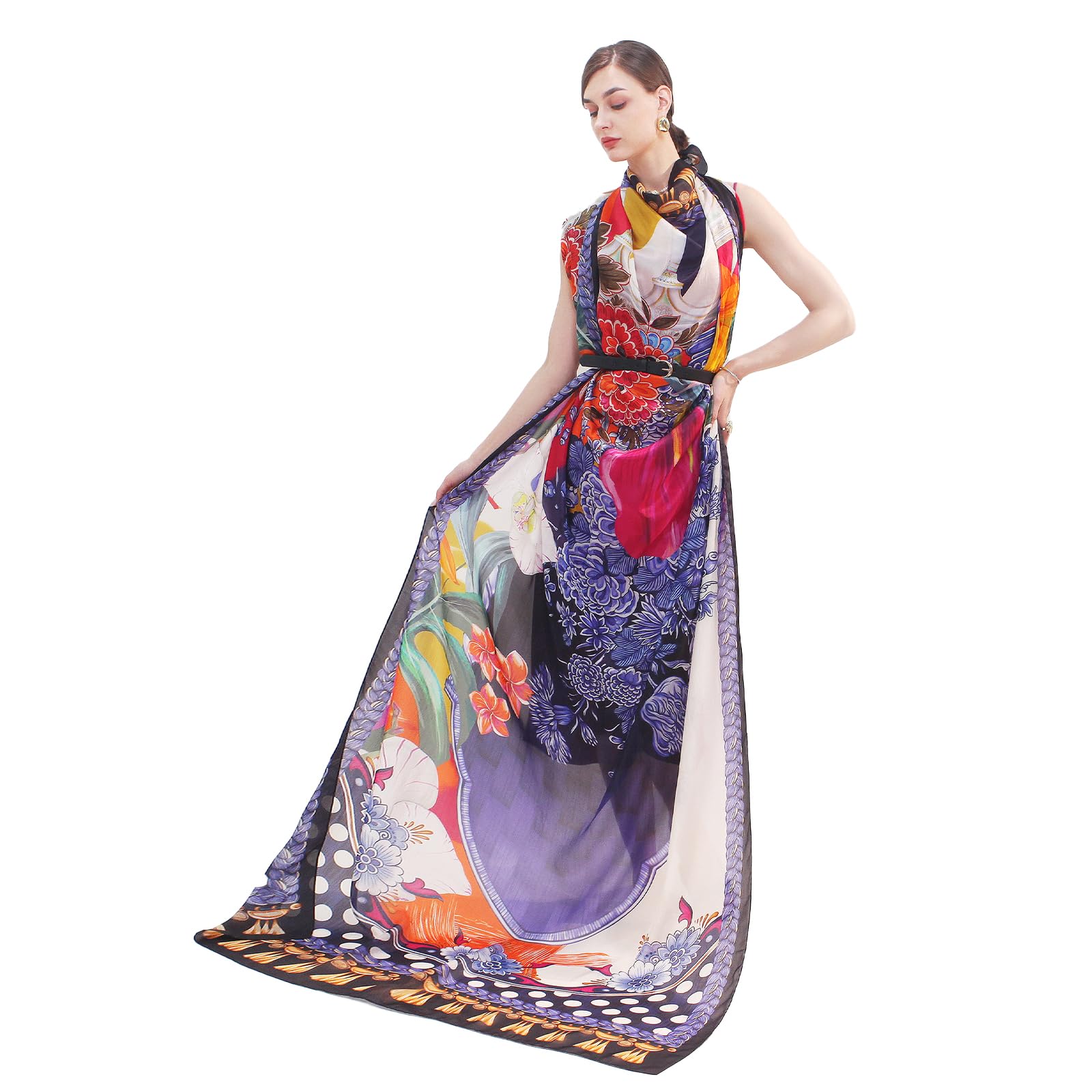 Mulberry Silk Floral Shawl