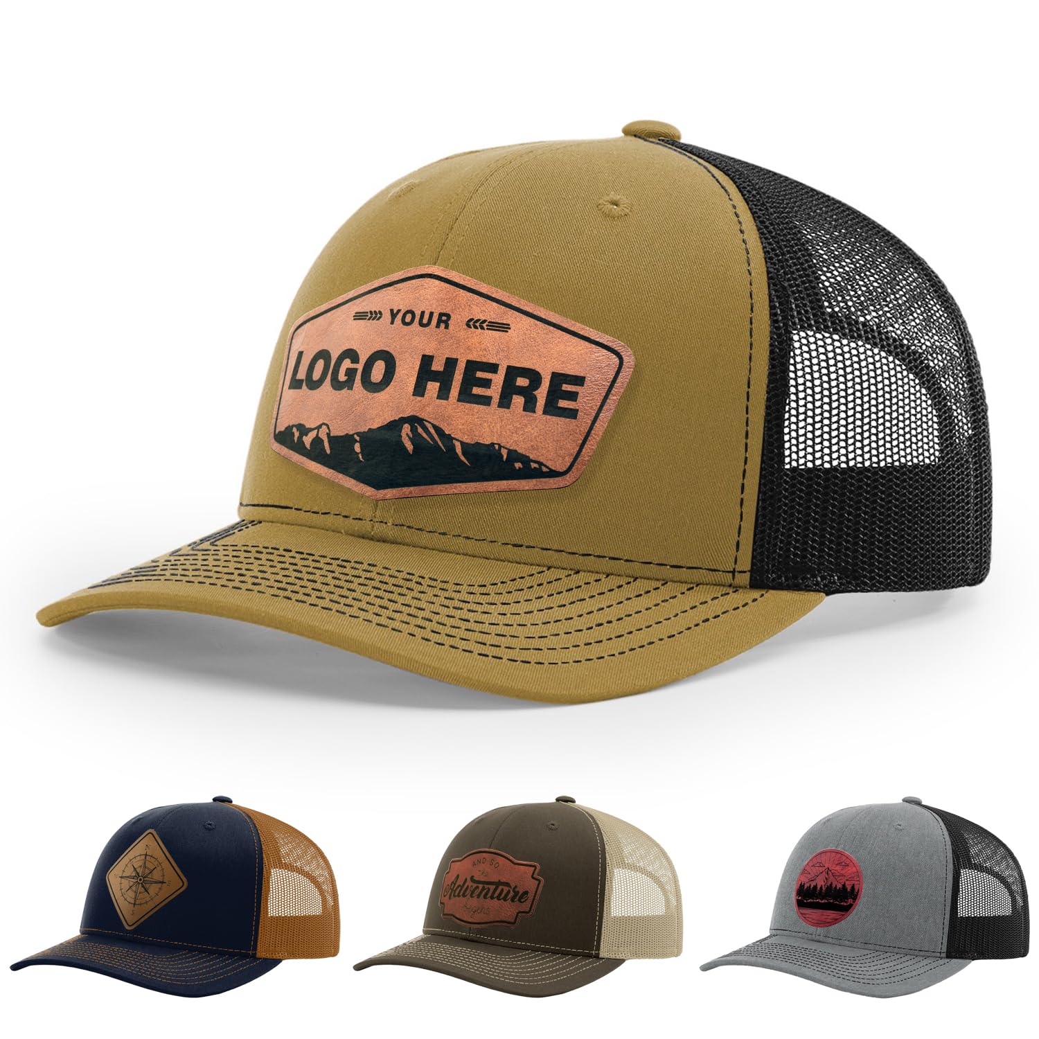 Custom Leather Patch Trucker Hat