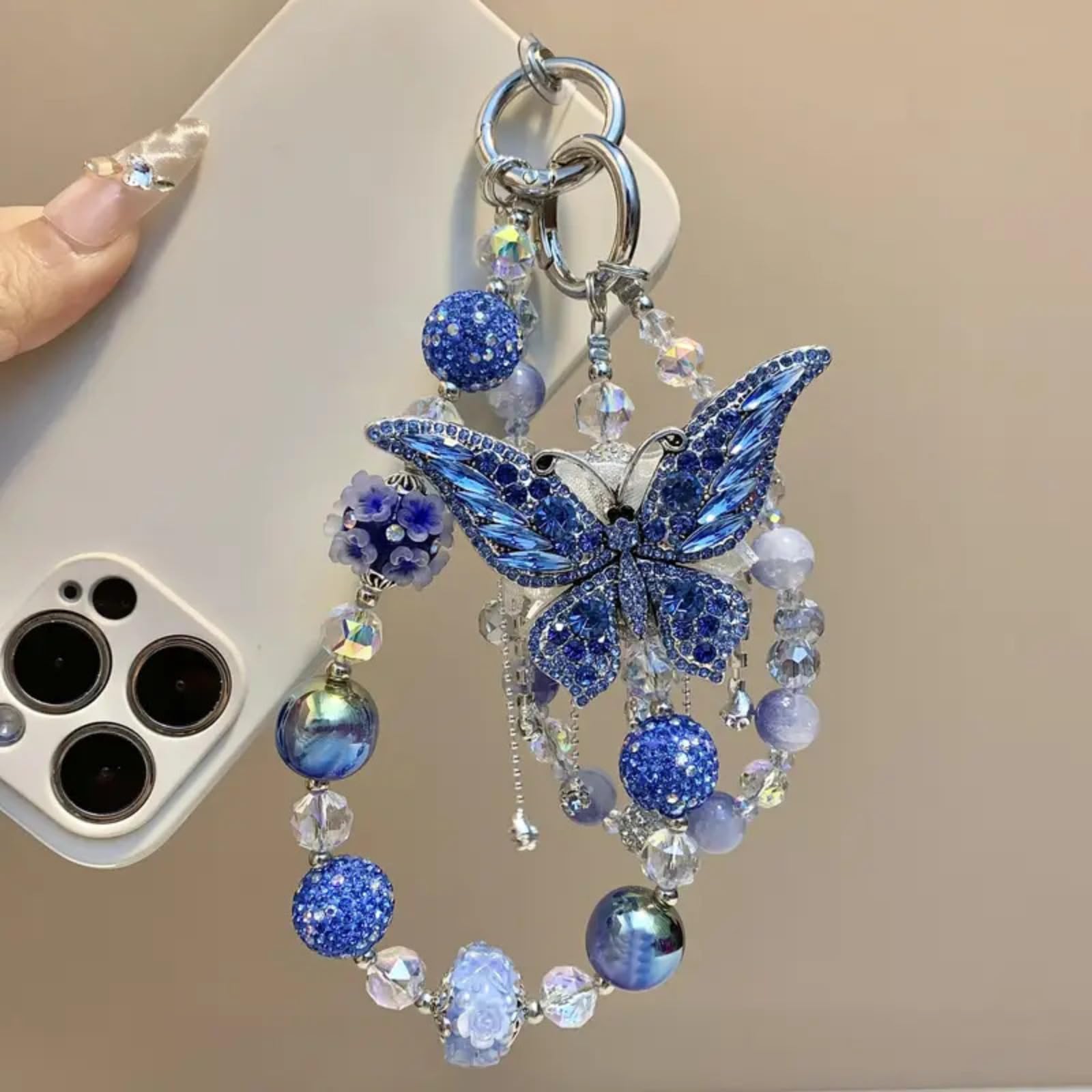 Butterfly Rhinestone Phone Charm
