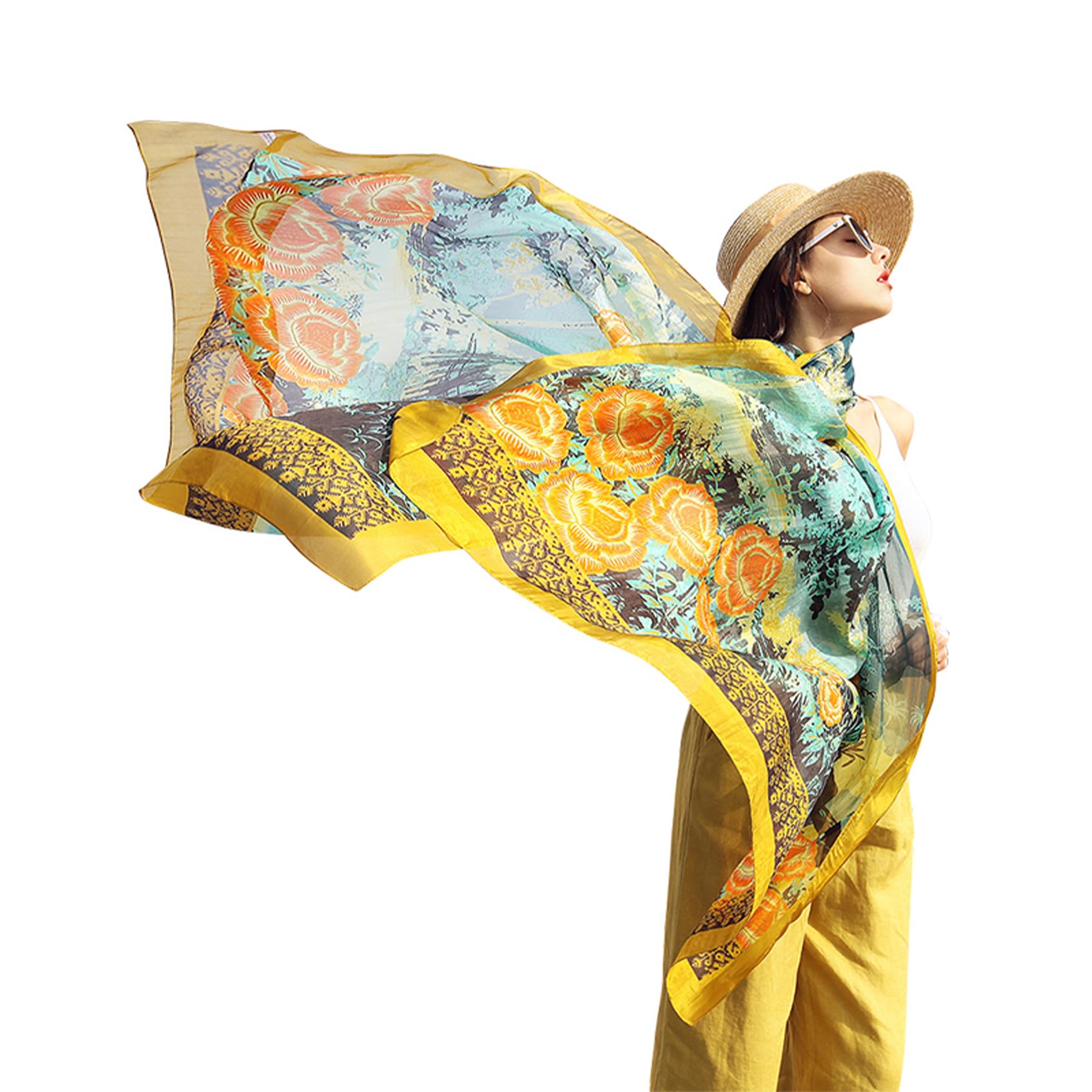 Mulberry Silk Floral Shawl
