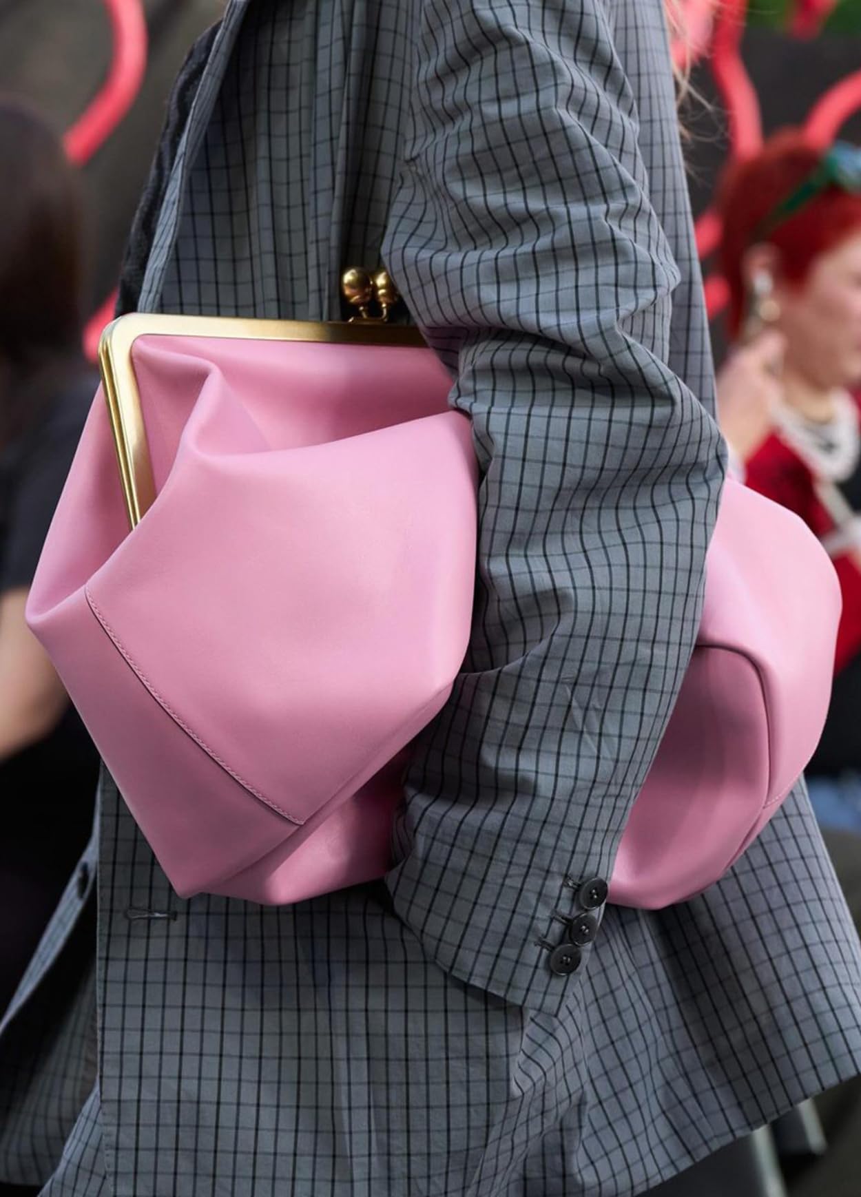 Kiss Lock Crescent Hobo Bag