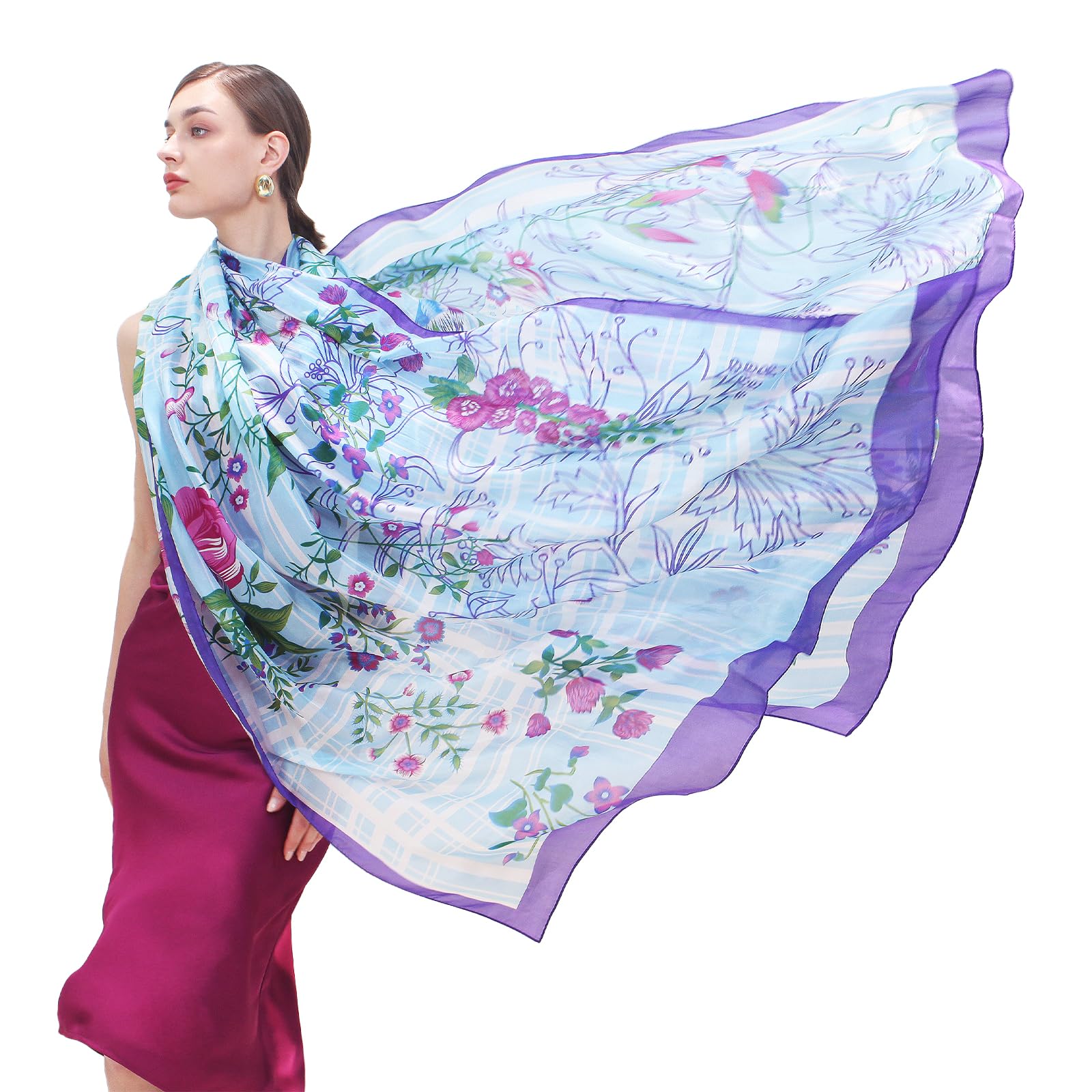 Mulberry Silk Floral Shawl