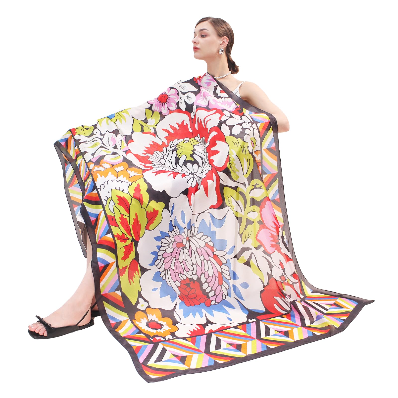 Mulberry Silk Floral Shawl